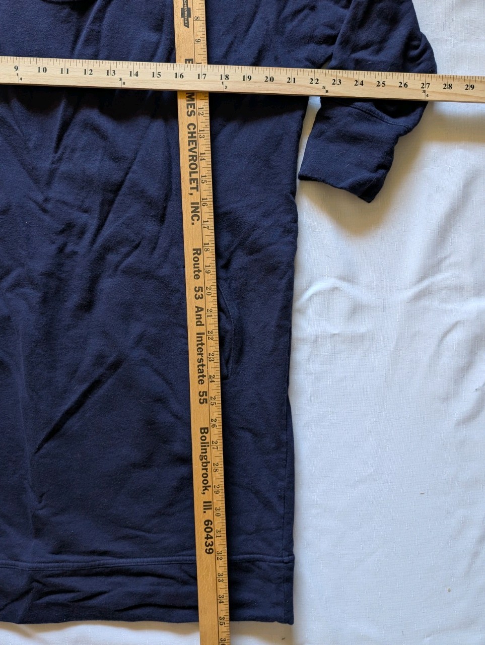 Gap Navy Blue Cotton Long Sleeve Pocket T-Shirt Dress Size L Mini RN 54023