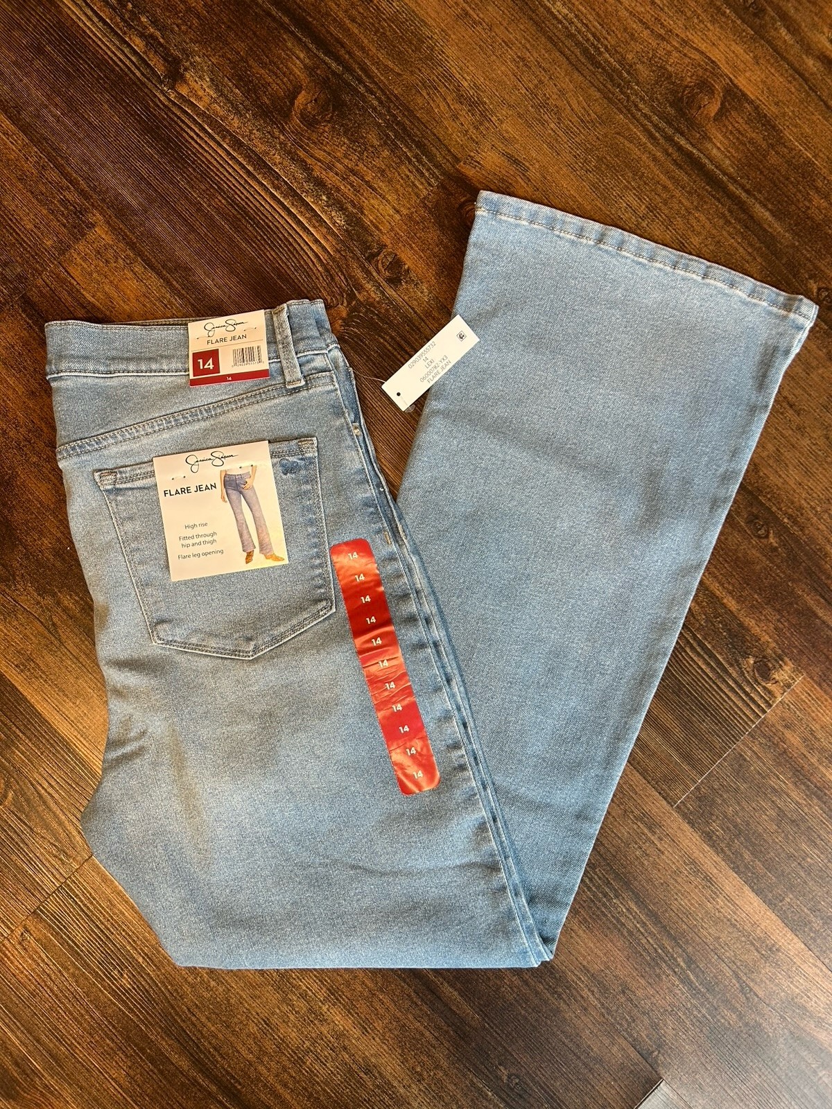Jessica Simpson Women’s High-Rise Flare Jeans, Light Wash, Blue, Size 14
