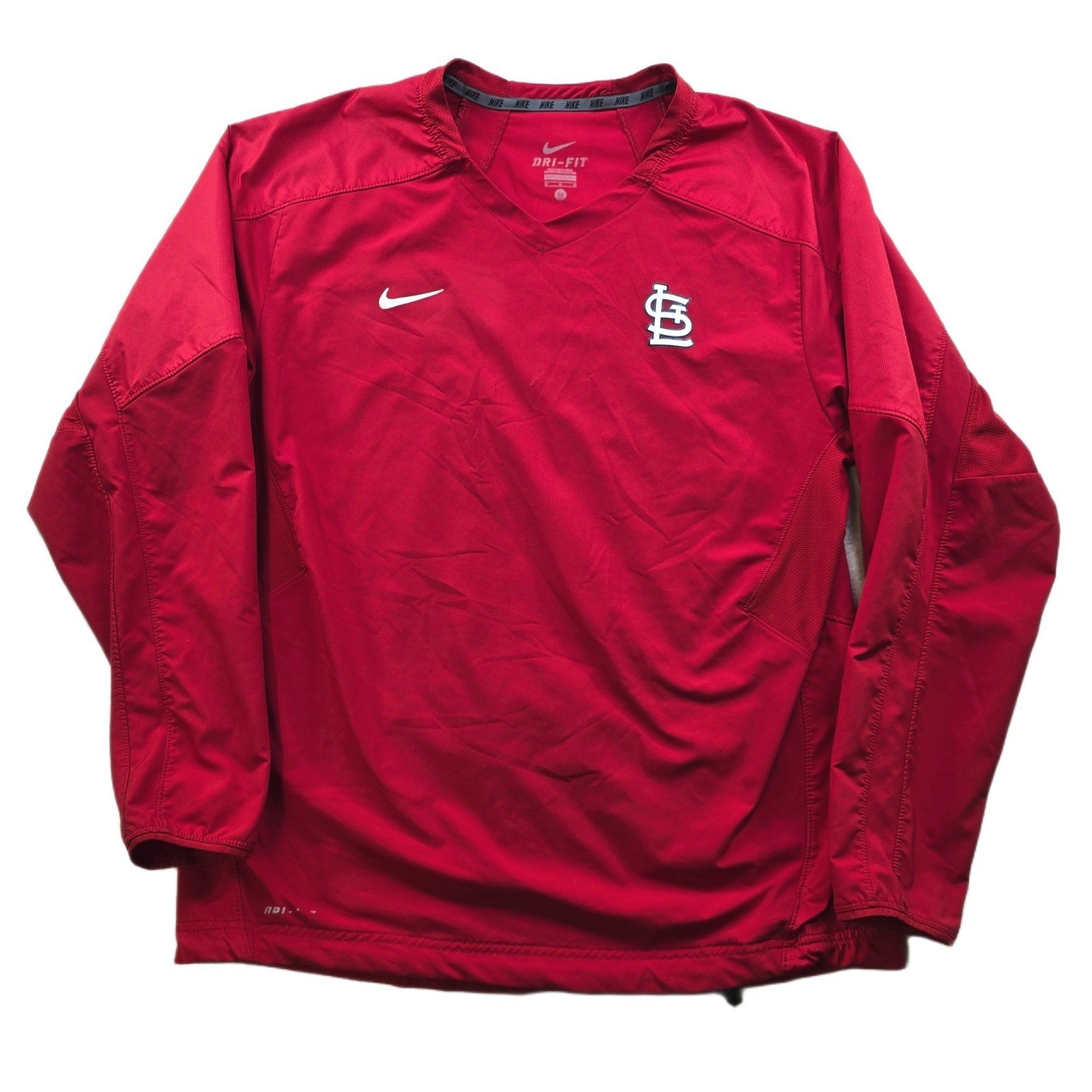 Nike St Louis Cardinals Dri-FIT Pullover Windbreaker Mens Medium Red MLB Jacket