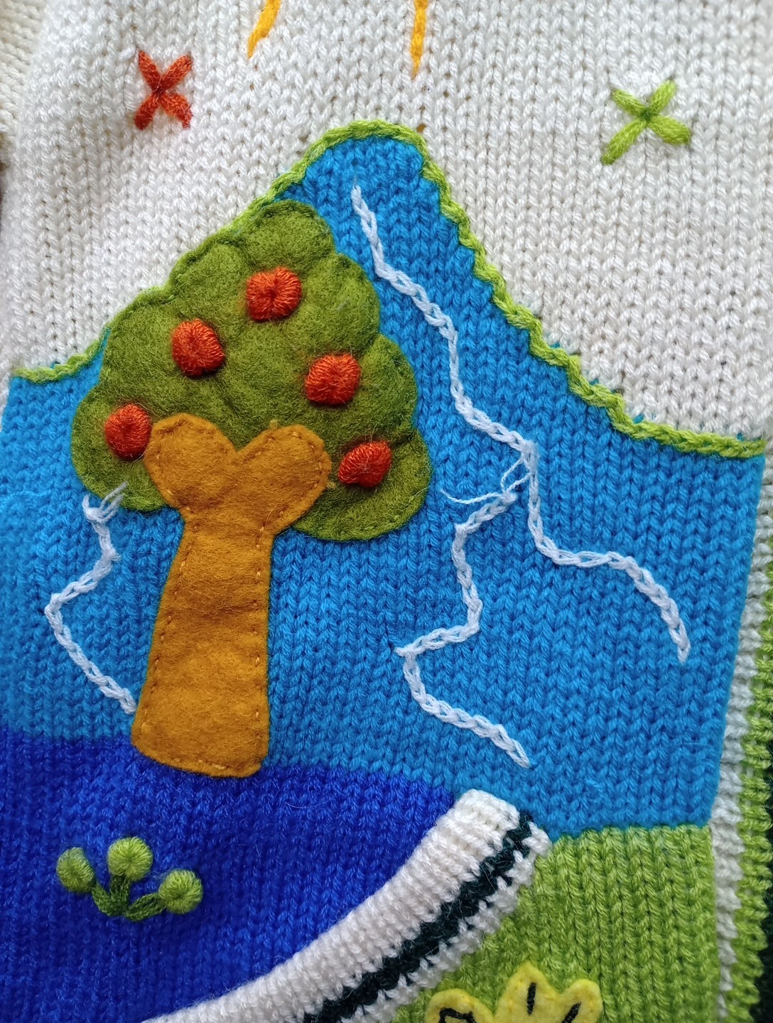 Childrens Unisex Handmade Full Zip Up Sweater Measurements In Pictures