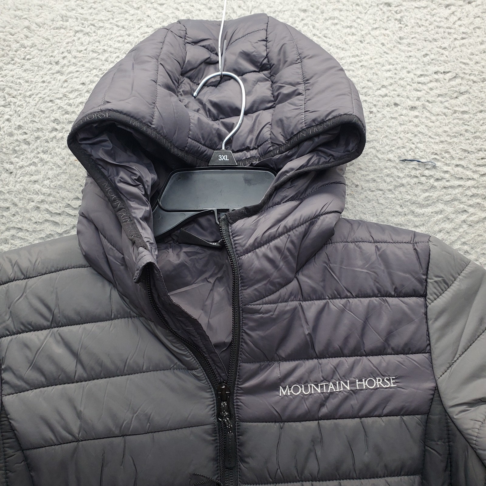Mountain Horse Puffer Jacket Women Small Multi Quilted Hooded Long Sleeve Zip-Up