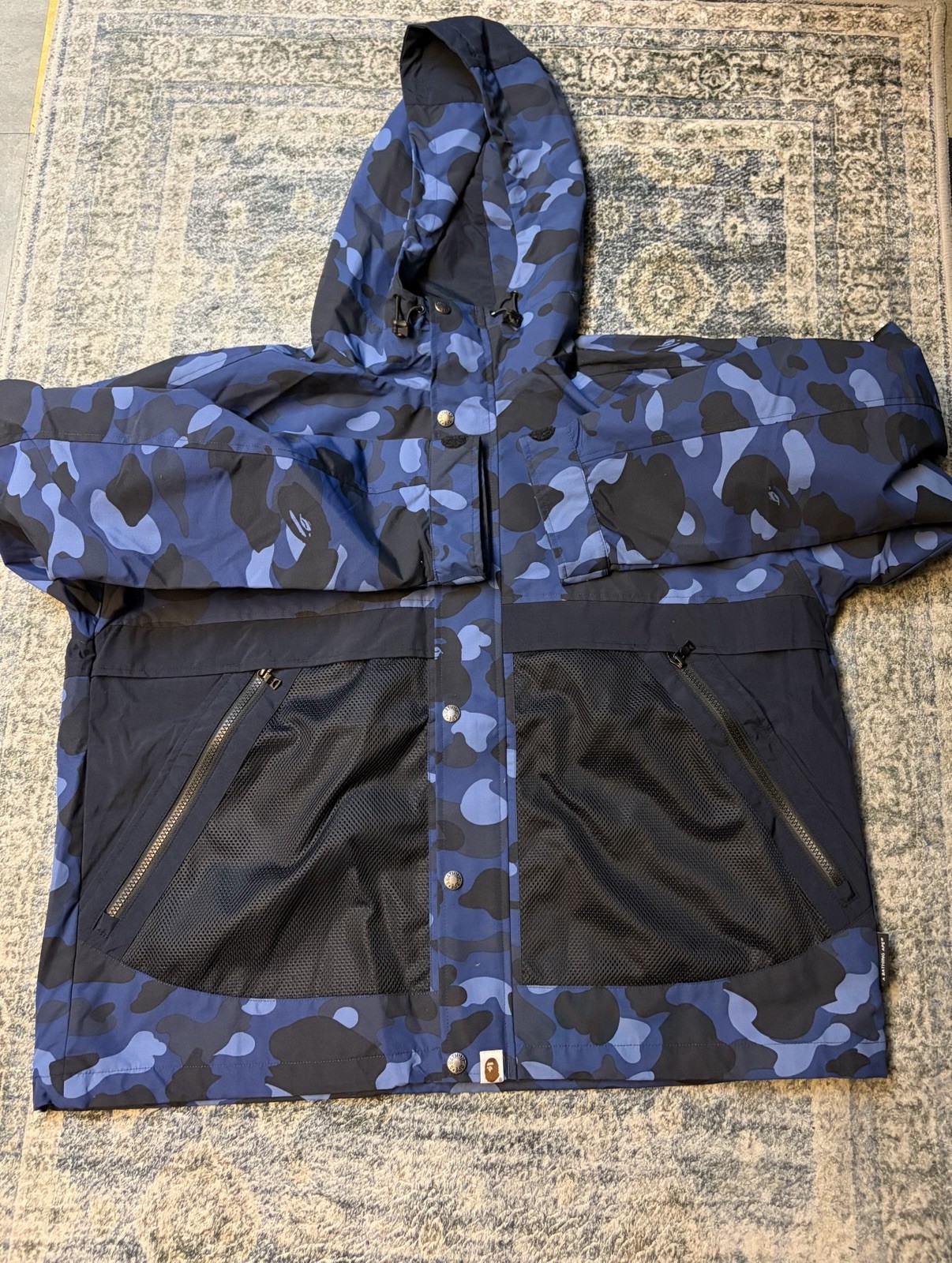 A Bathing Ape color camo relaxed fit hooded jacket Large NWT