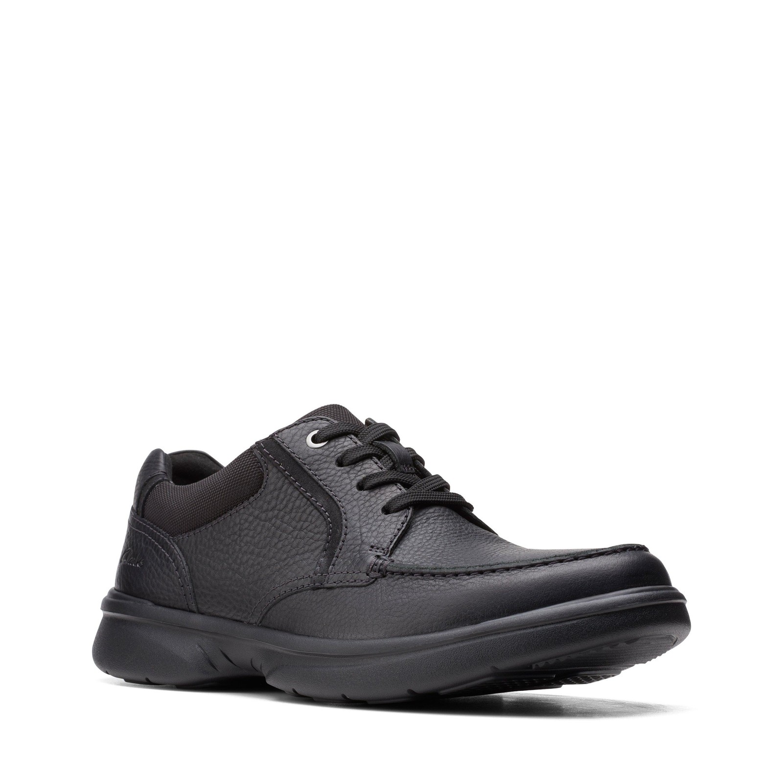 Clarks Mens Bradley Vibe Black Leather Casual Shoes