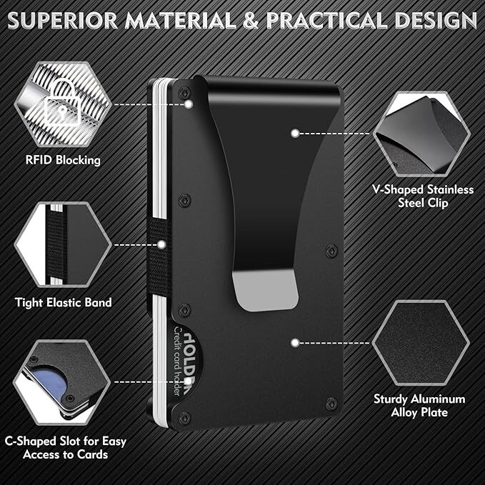 Star Wars Darth Vader Slim Profile Metal RFID Blocking Wallet Minimalist Laser