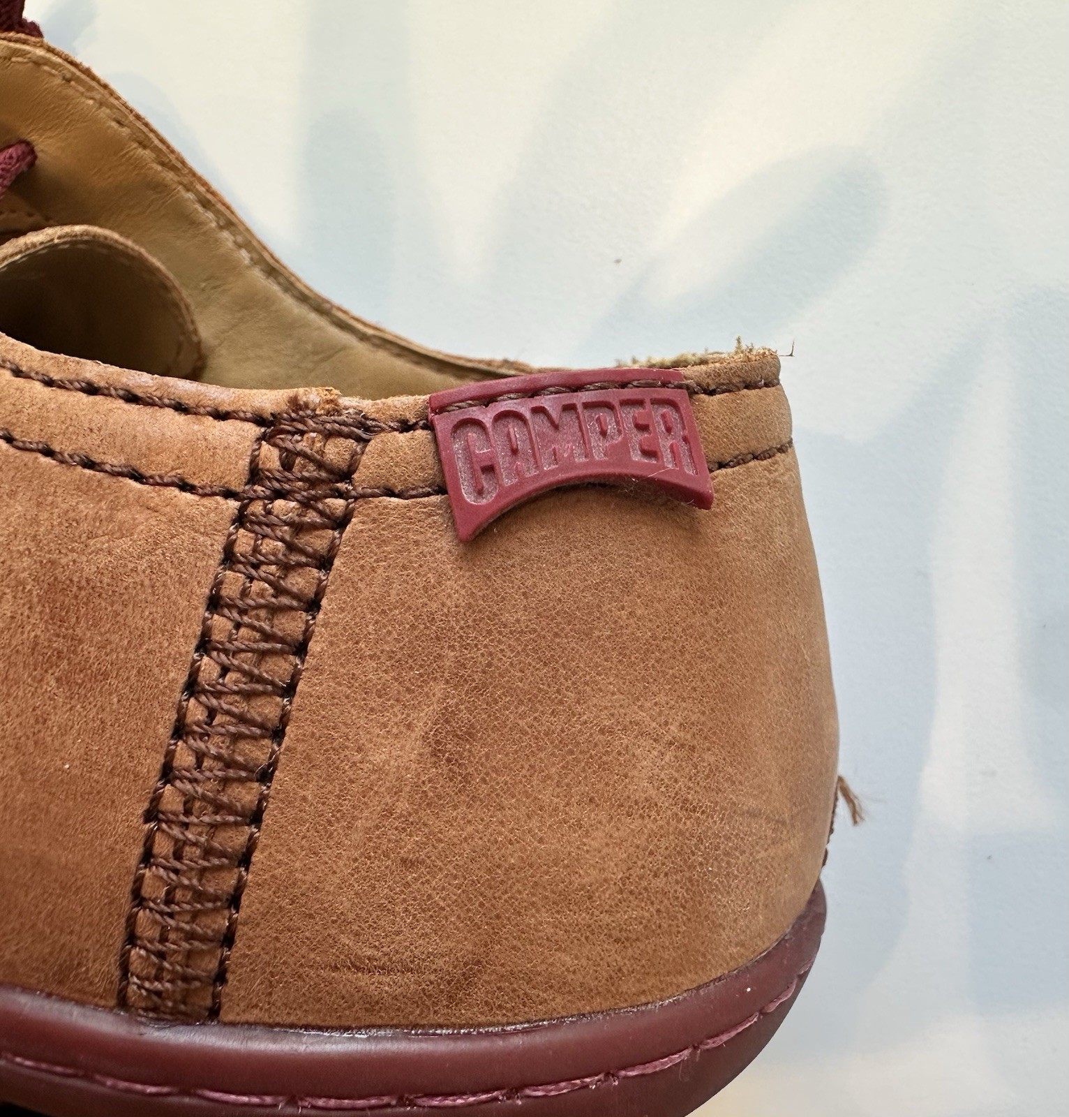 Camper 20848-211 Brown Leather Lace-Up Casual Sneakers Round Toe US 9.5 EU 40