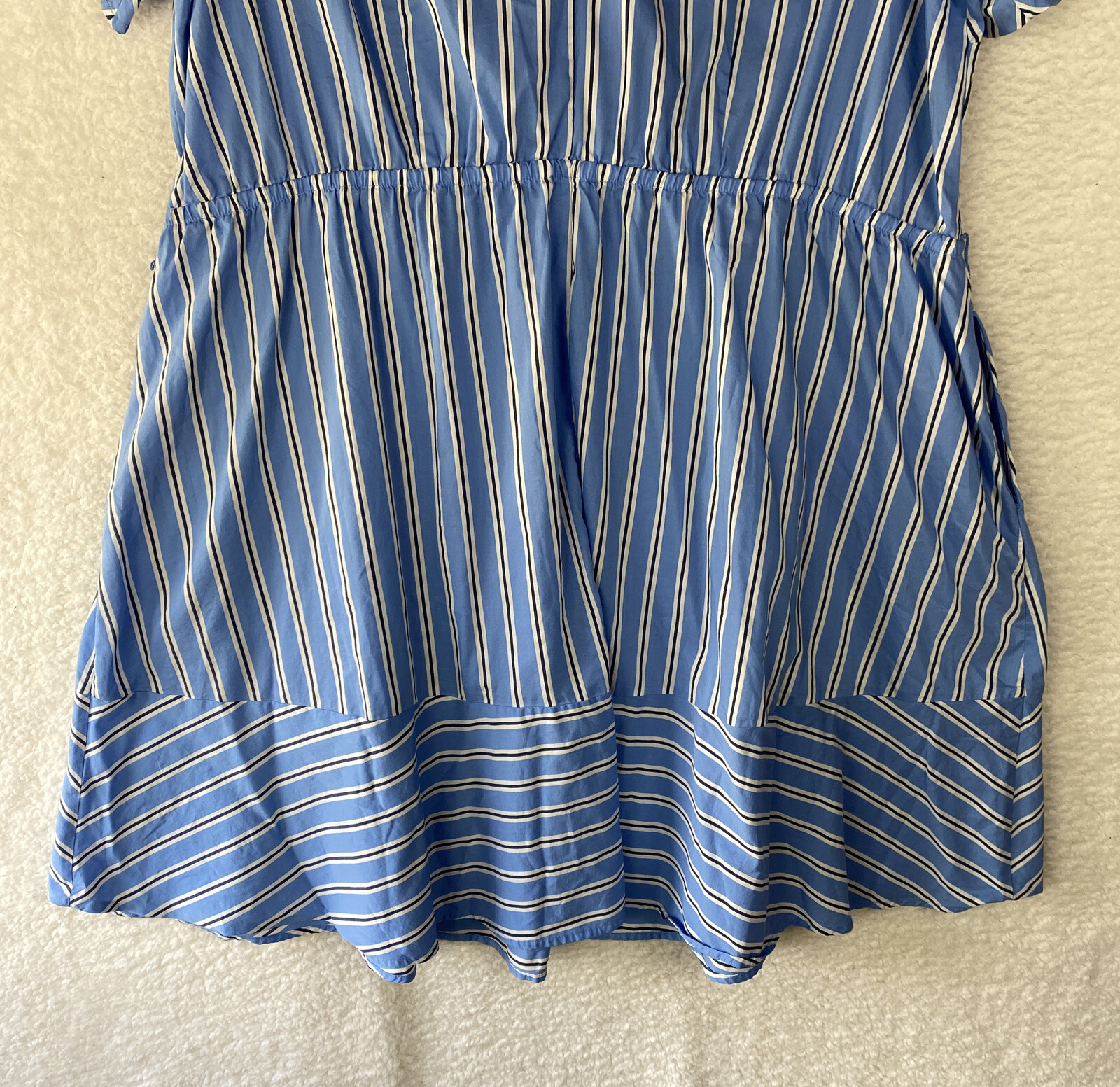 Lane Bryant Dress Womens Plus 26 Rhodes Striped Faux Wrap Work Office S/sleeve