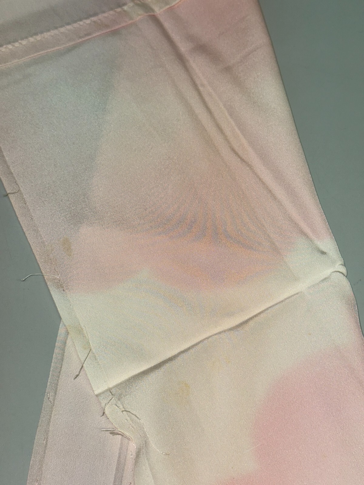 Japanese Vintage Kimono Fabric cloth Boro silk pink tradition Dirt 50.7×13.7in