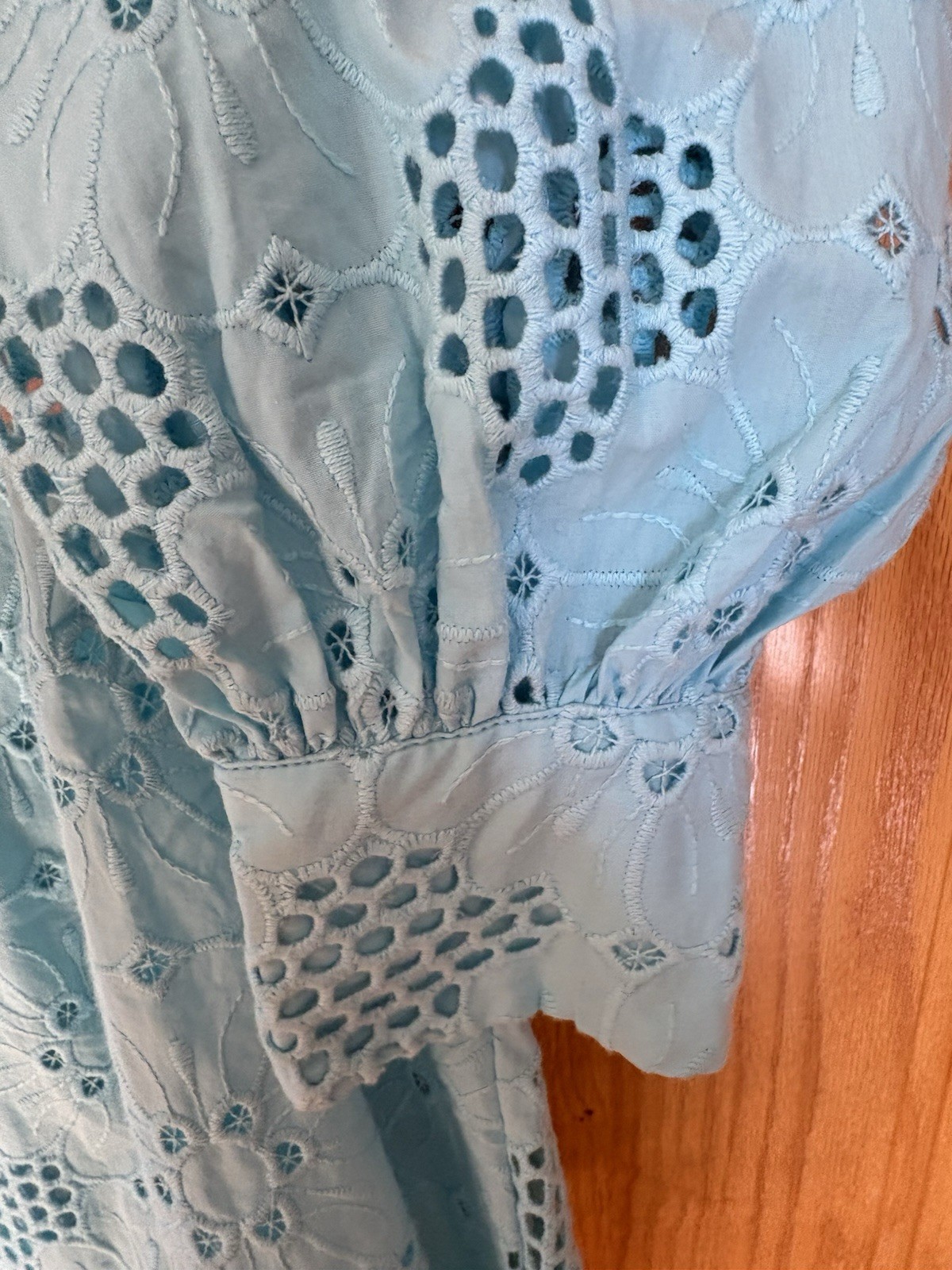 NWT J.Crew Aqua Blue Eyelet Long Sleeve Popover Top Size S Camisol Included
