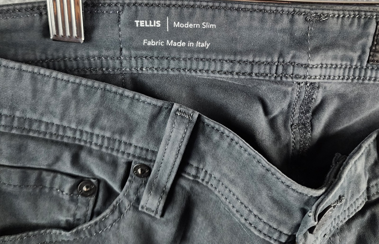 AG Tellis 34 Modern Slim Fit Twill Pants Men’s 33×34 Melange Smoke Button Zip
