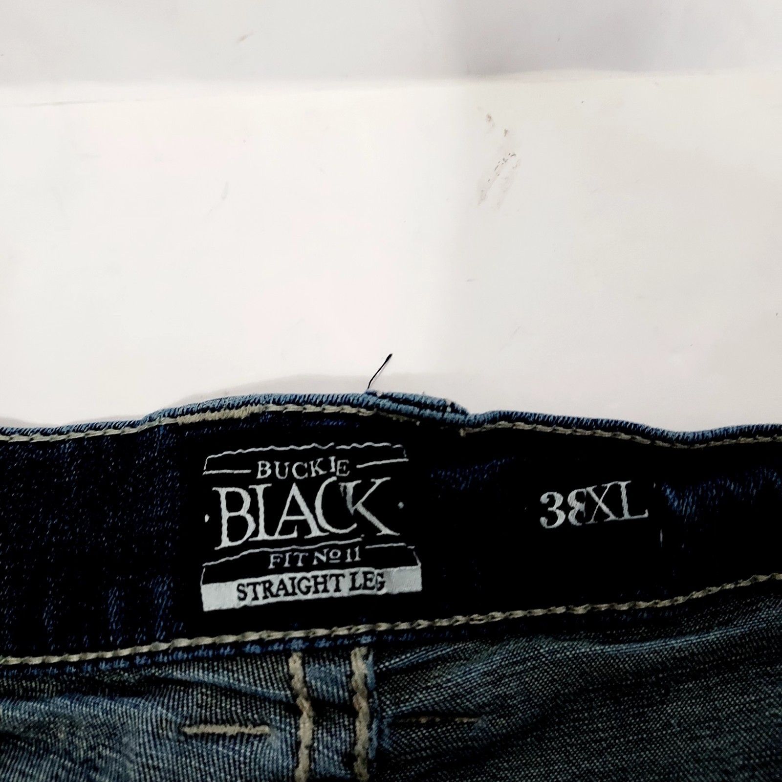 BKE Jake Jeans Mens 38 XL Blue Straight Leg Denim Distressed Dark Wash