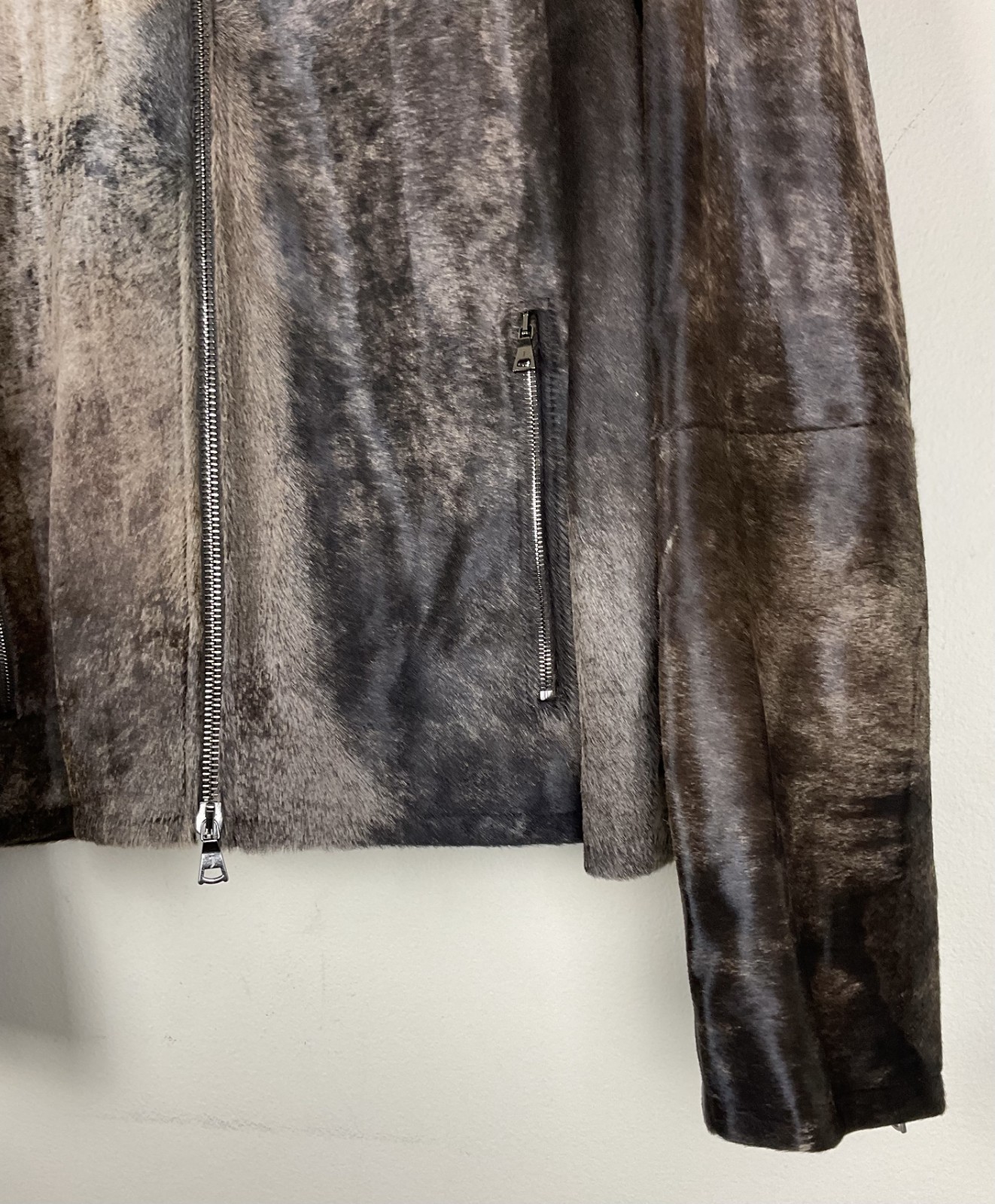 GRAIL $2998 John Varvatos Collection Calf Hair Moto Jacket EU58X US48X