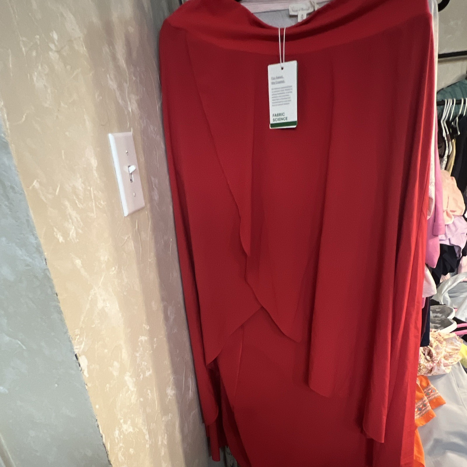 Halara Red Solid Breathable Quick Dry Long Sleeve skirt One-Piece Women’s L