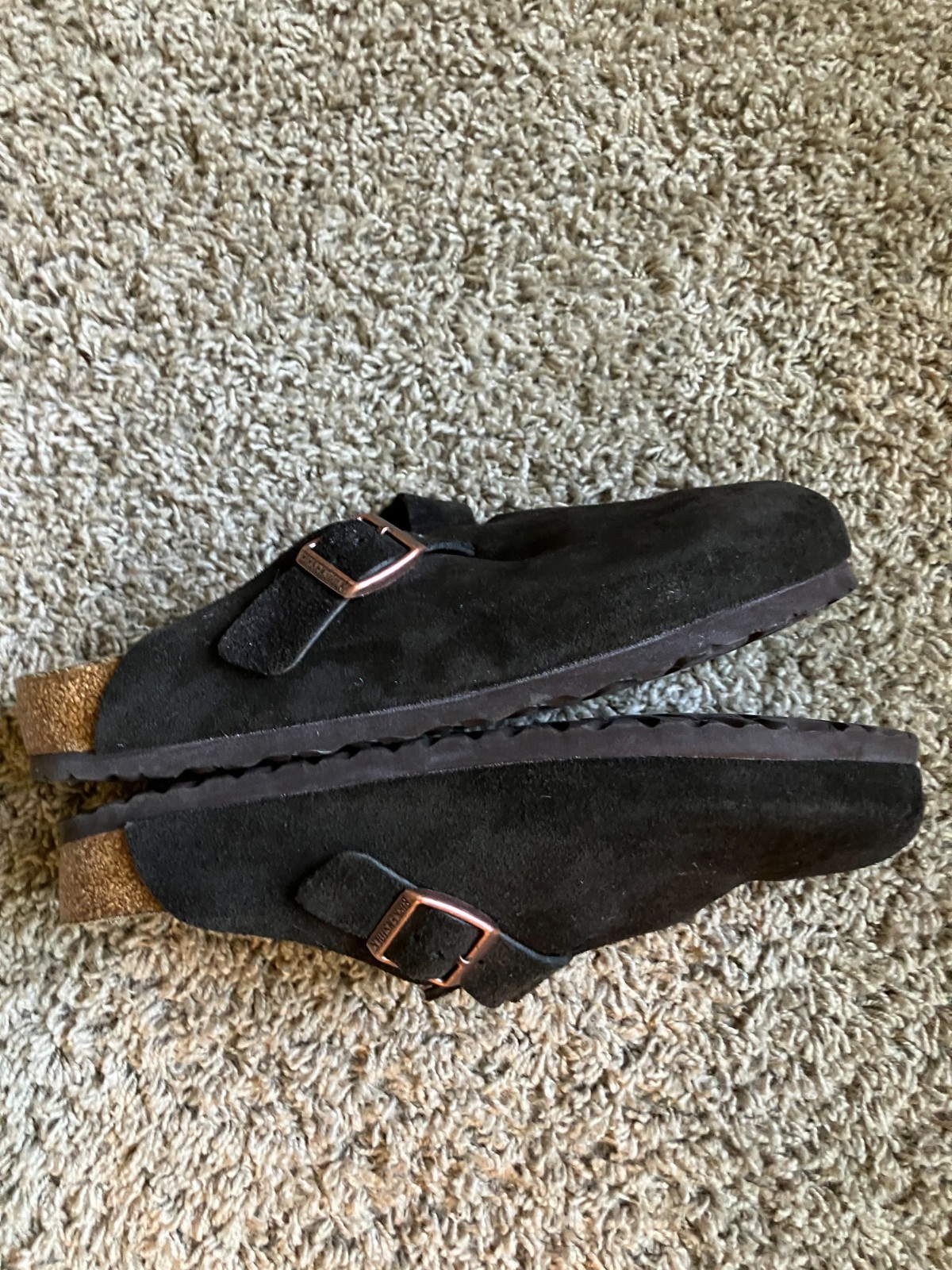 Birkenstock Men’s Boston Suede Brown Mocha Sandals Clogs Sz 10 10.5 43