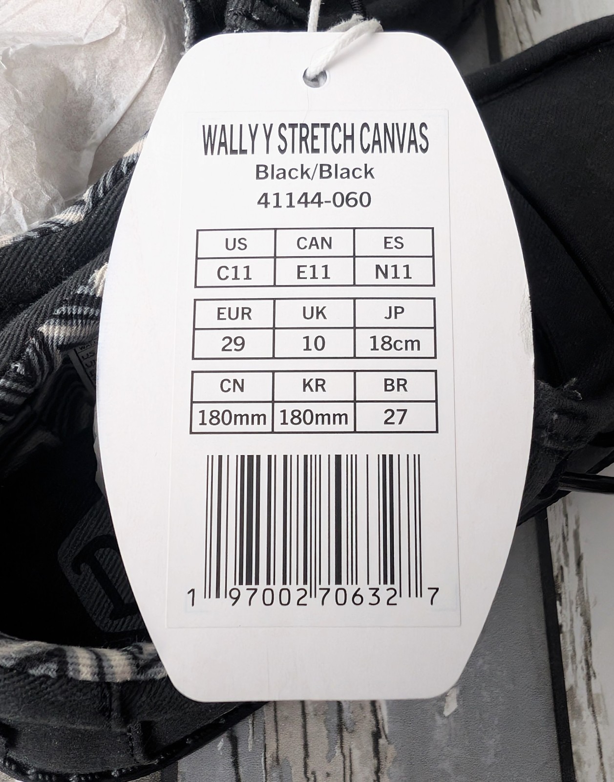 Hey Dude Wally Stretch Canvas Kids Size C11 Black Slip On Shoes 41144-060 NEW