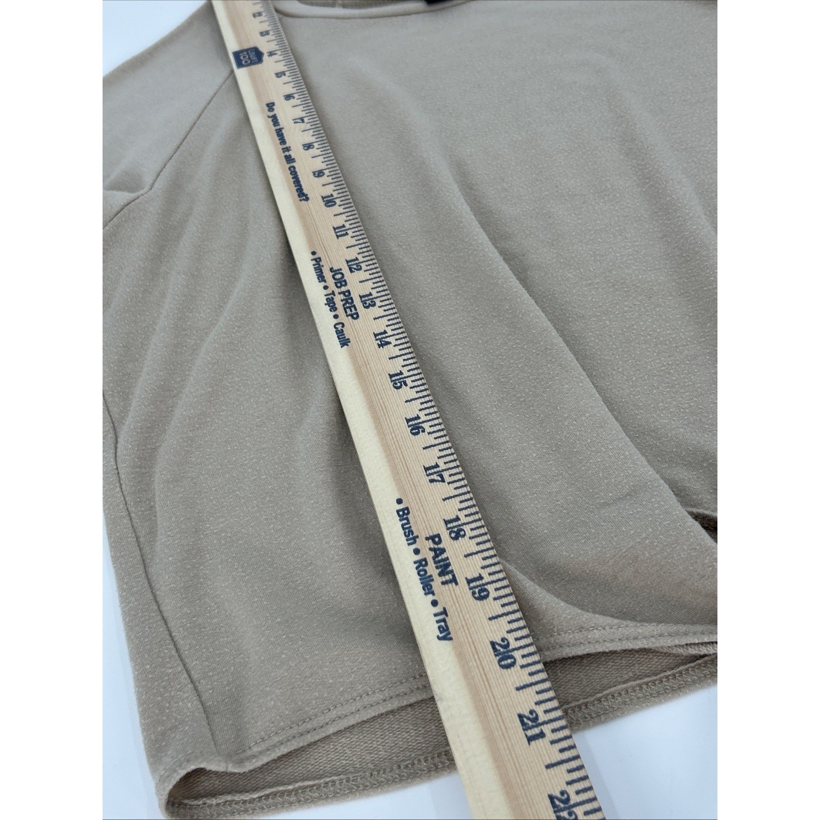 Windsor Womens L Taupe Tan Tie Front Raglan Long Sleeve French Terry Top 9804