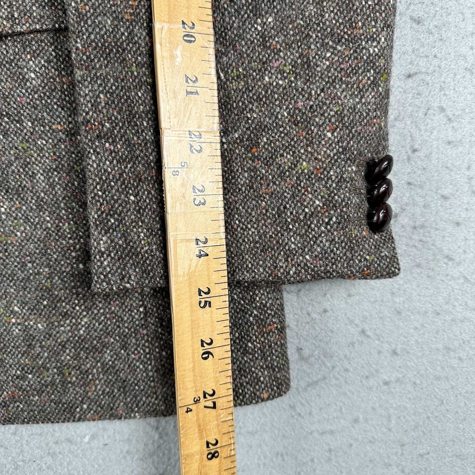 John Molloy Blazer Men’s 40 Long Brown Donegal Tweed Wool Jacket 2 Button