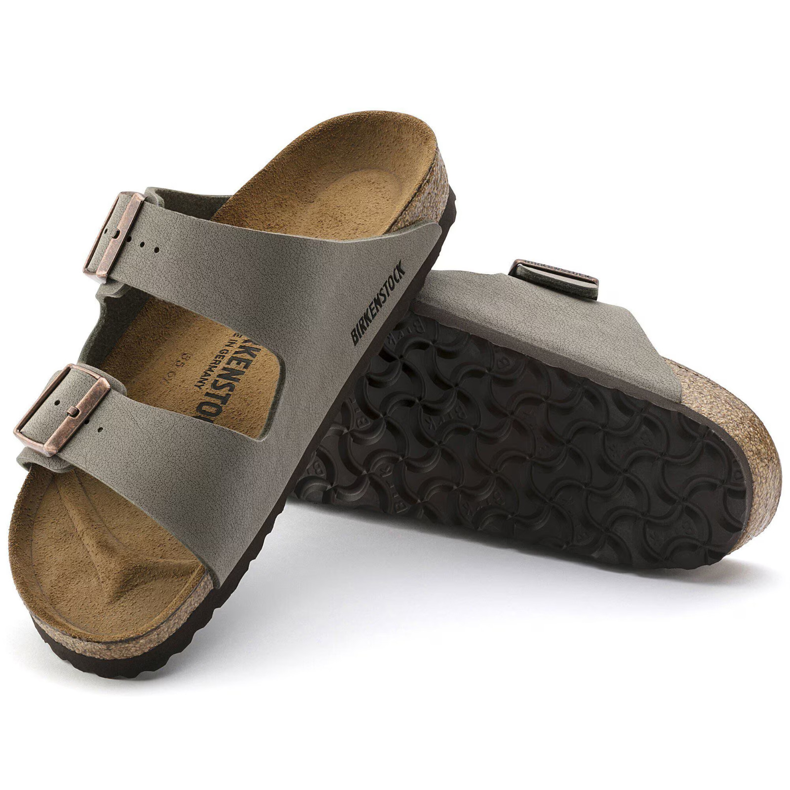 Birkenstock Arizona Birko-Flor Soft Footbed Stone Unisex sandals EU37-45