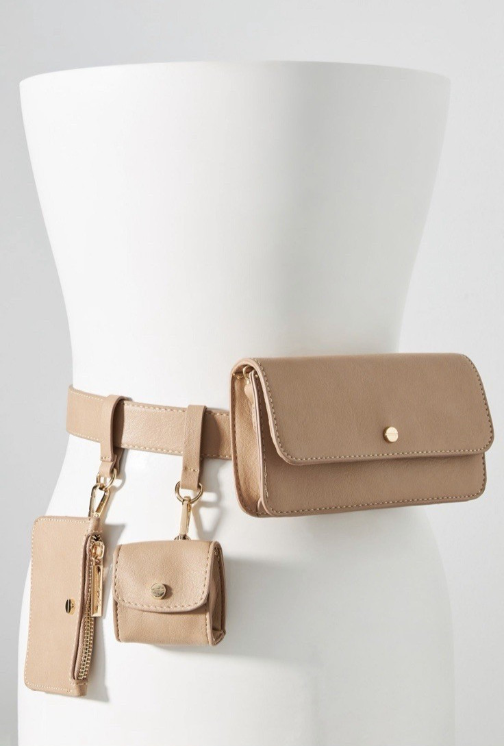 Anthropologie – Mali + Lili Fiona Convertible Belt Bag Tan with Gold Hardware