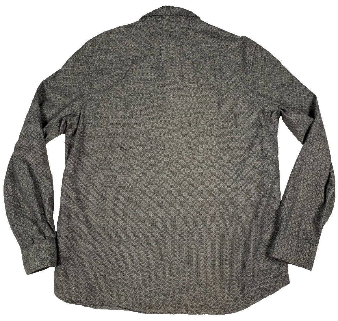 Timberland Men Shirt Long Sleeve Gray Charcoal Micro Pattern Cotton Pocket XL