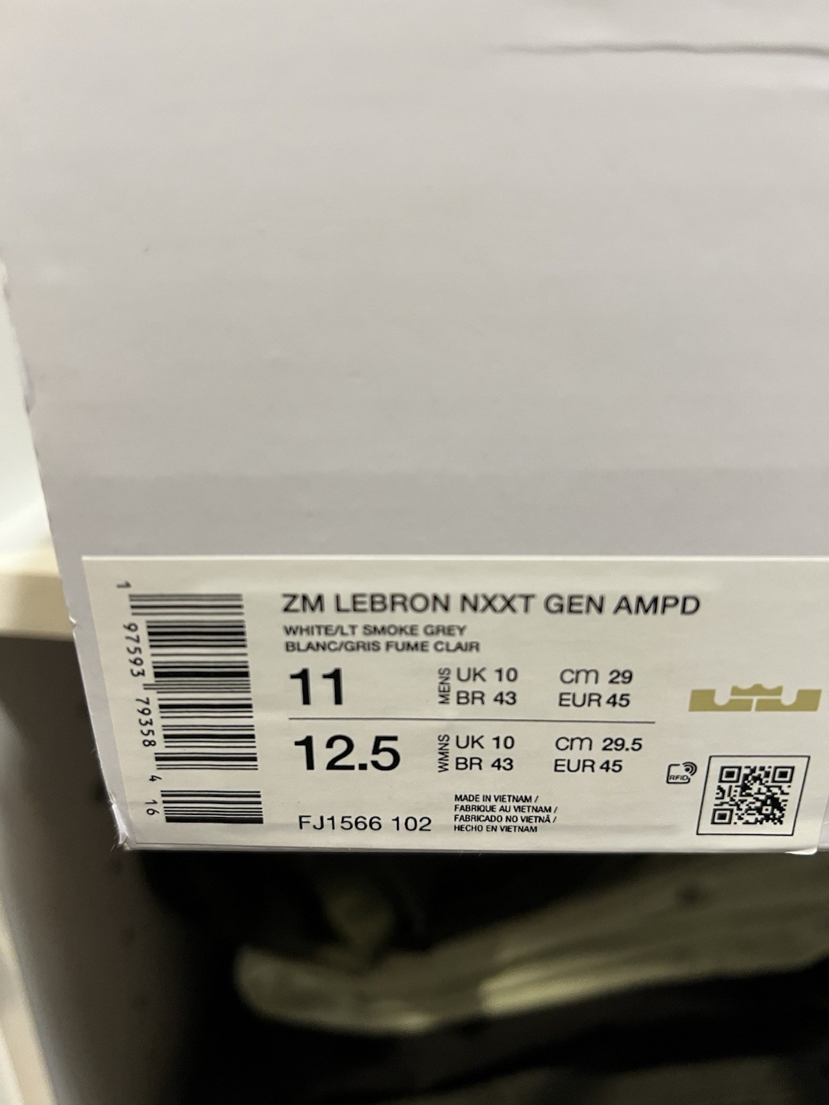Nike Lebron Nxxt Gen Ampd White FJ1566-102 Men’s Sz 11 WMNS 12.5 BRAND NEW