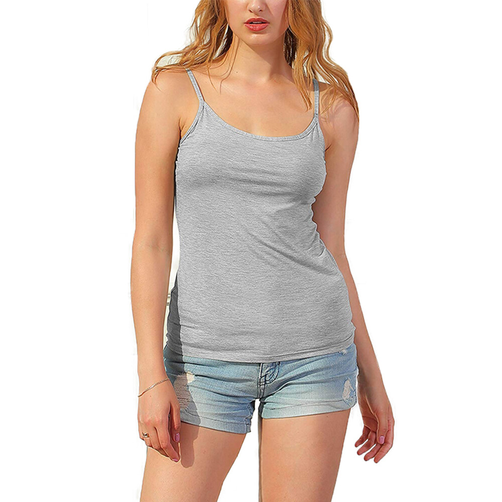 Women Cami Camisole With Built in Push Up Vest Compression Padded Bra Tank Tops