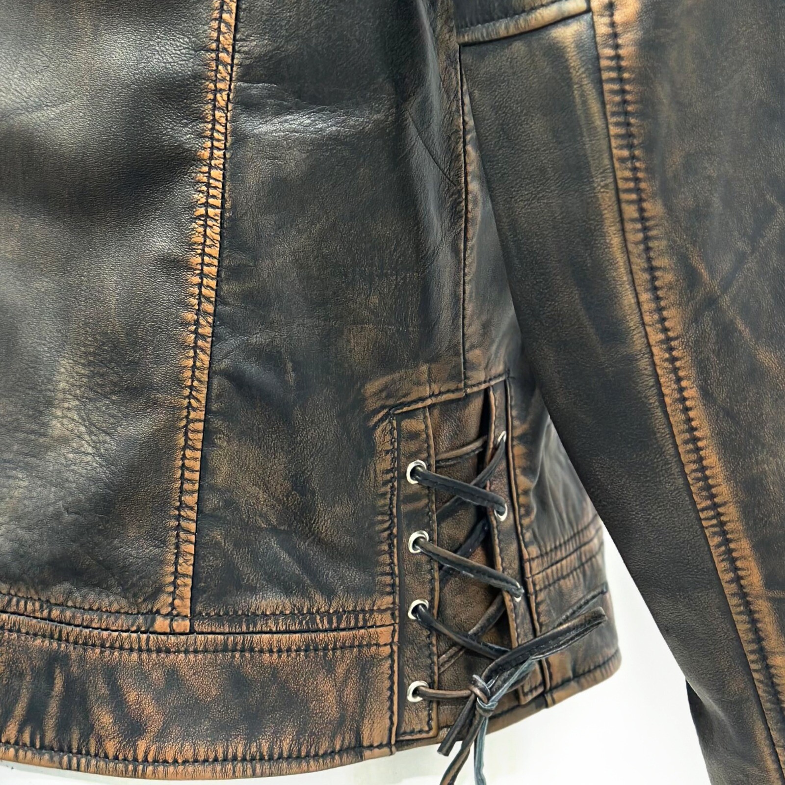 Mens Brown Leather Distressed Brown Jacket Classic Biker Jacket For Men