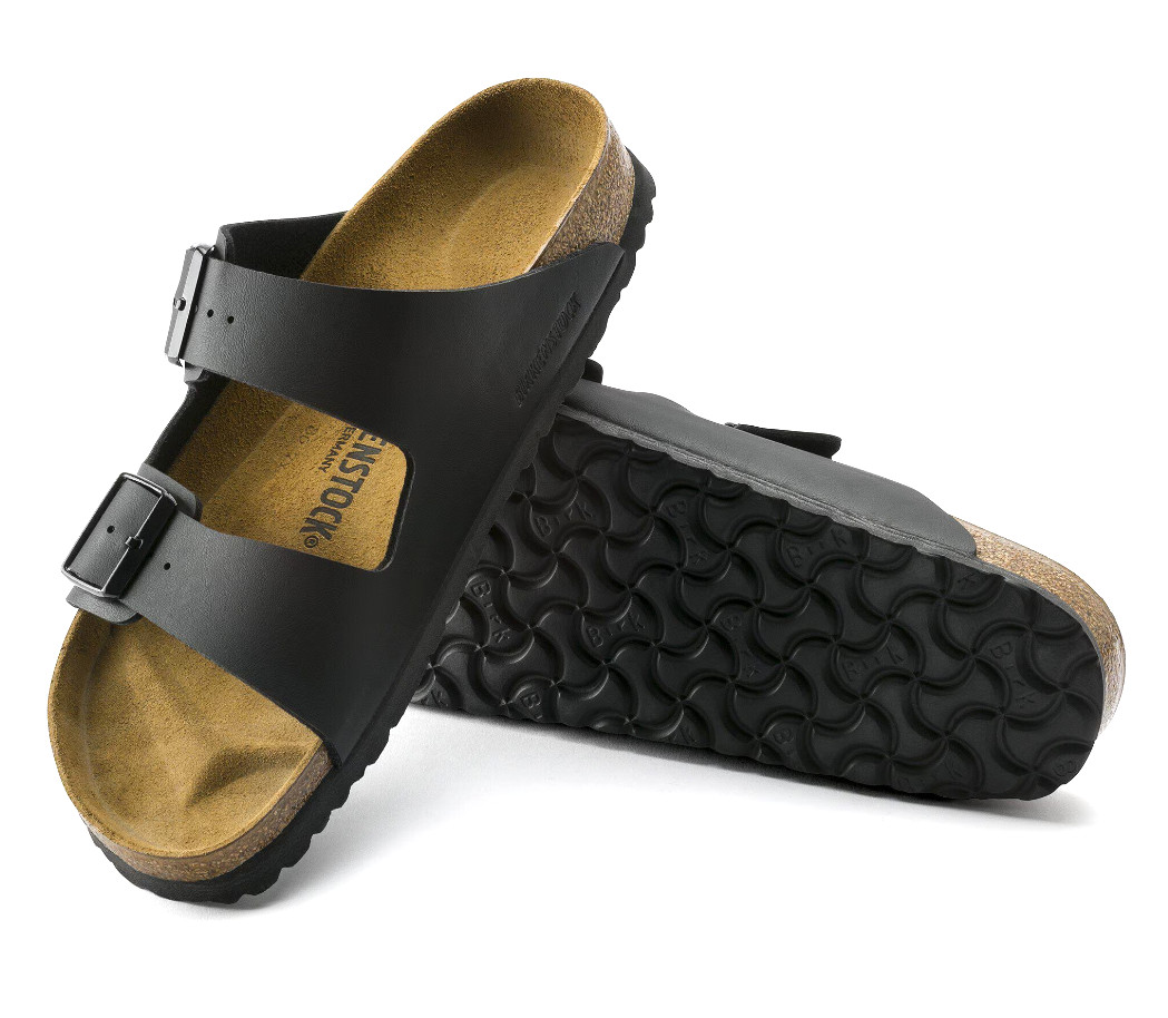 Birkenstock Arizona Black Birko-Flor Soft Footbed Two-Strap Unisex Sandals 37-45