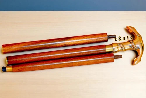 Nautical Style Walking Stick Brass Ship Anchor Handle Foldable Wooden Cane