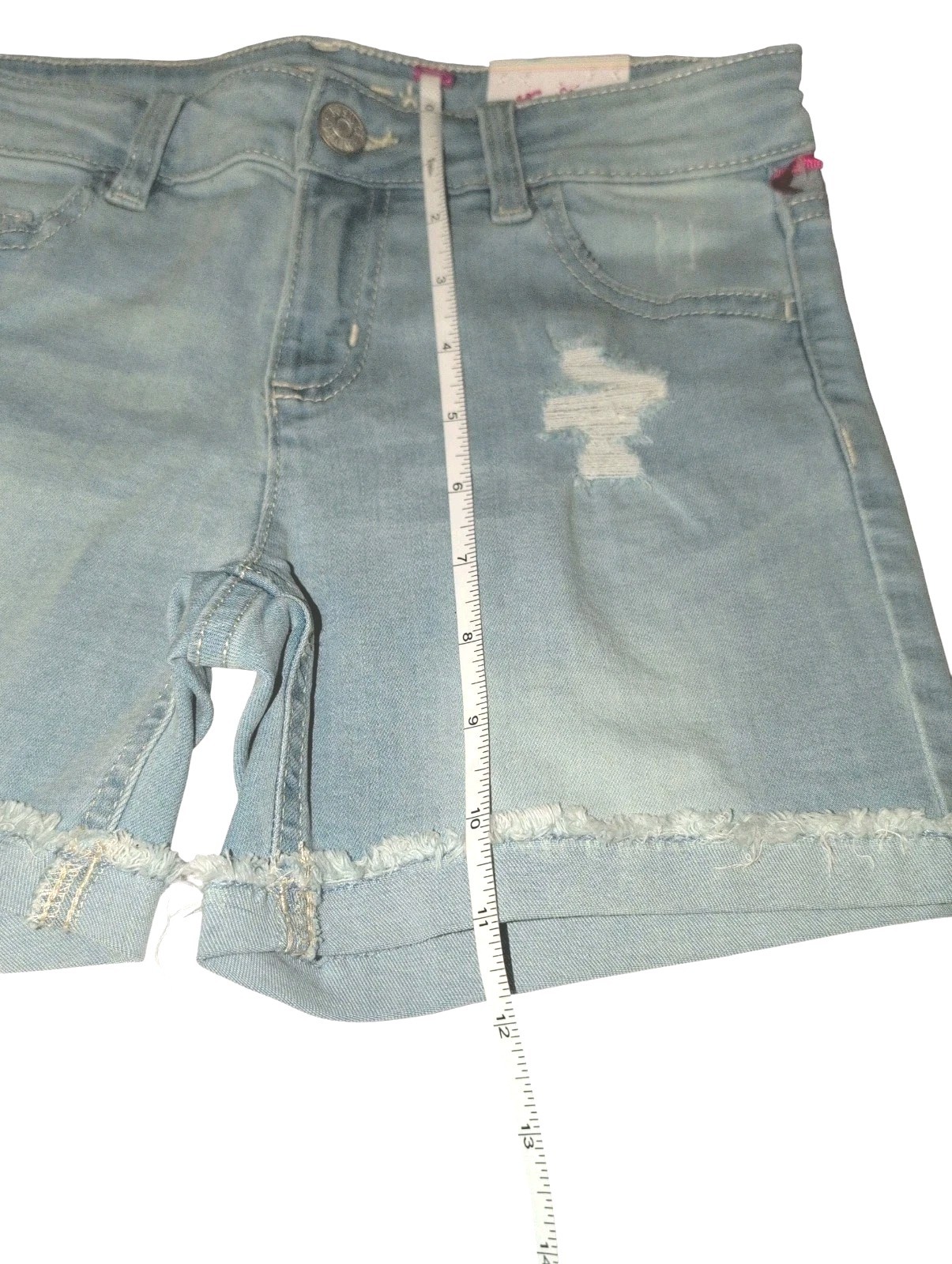 Nwt 2 Pack Justice Girls Shorts Denim Midi Stretch Soft Comfy Distressed 14 Slim