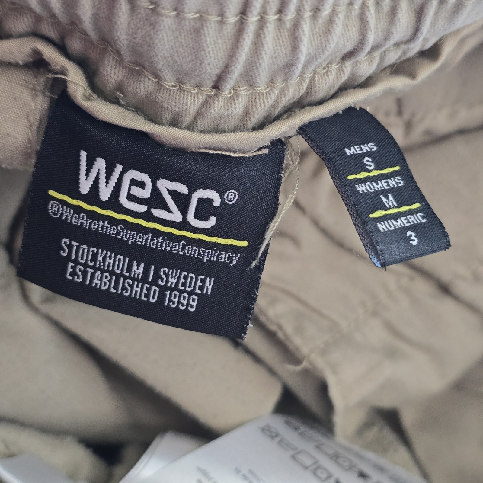 WESC Slim Utility Joggers Unisex Mens S Womens M Green Cargo Cotton Twill Retro