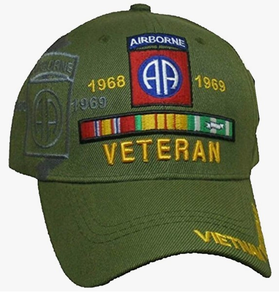 U.S. Army, 82nd Airborne Vietnam Veteran, green hat