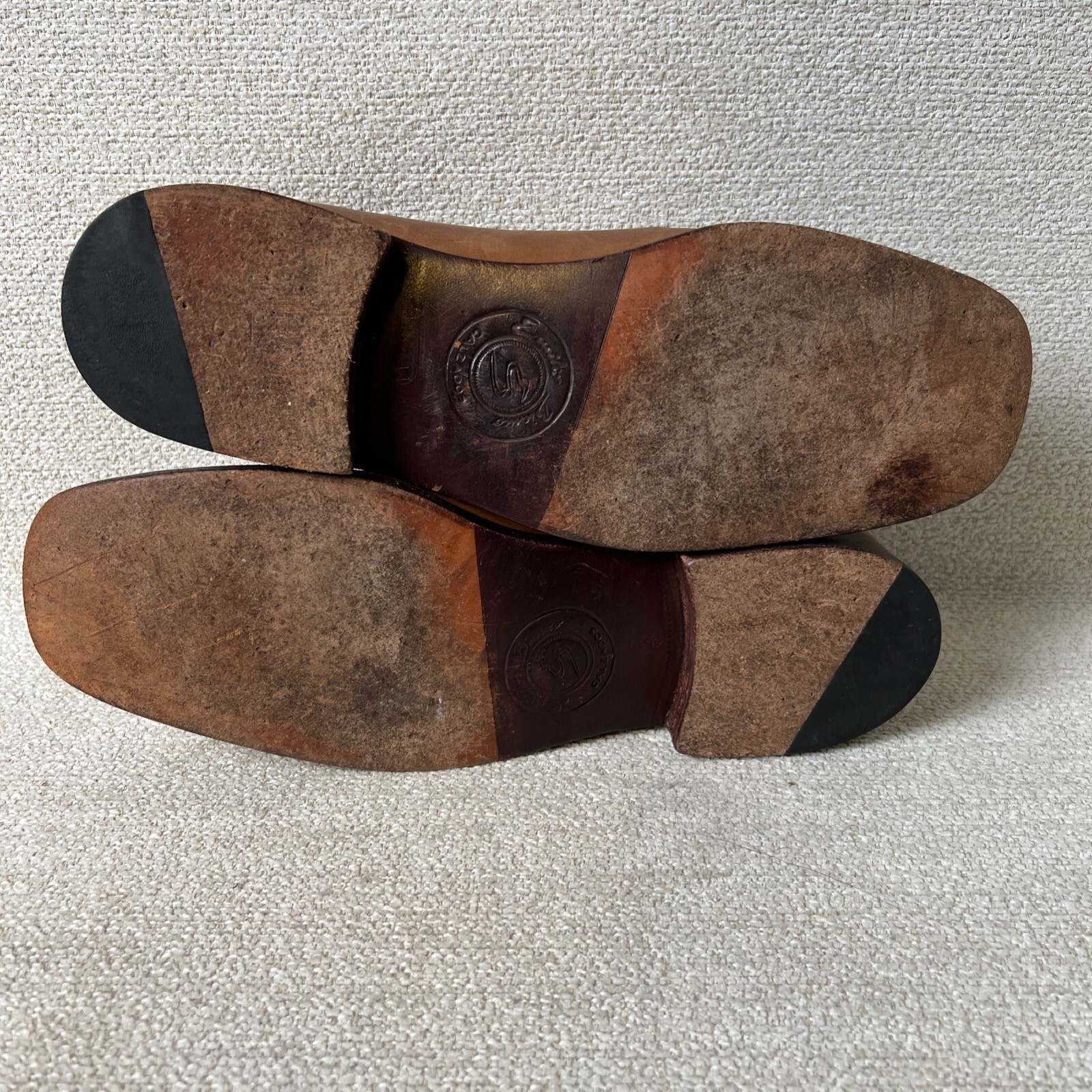 Emilio Bianco Loafer Mens 10.5 Brown Leather Square Toe Slip On Dress Shoe