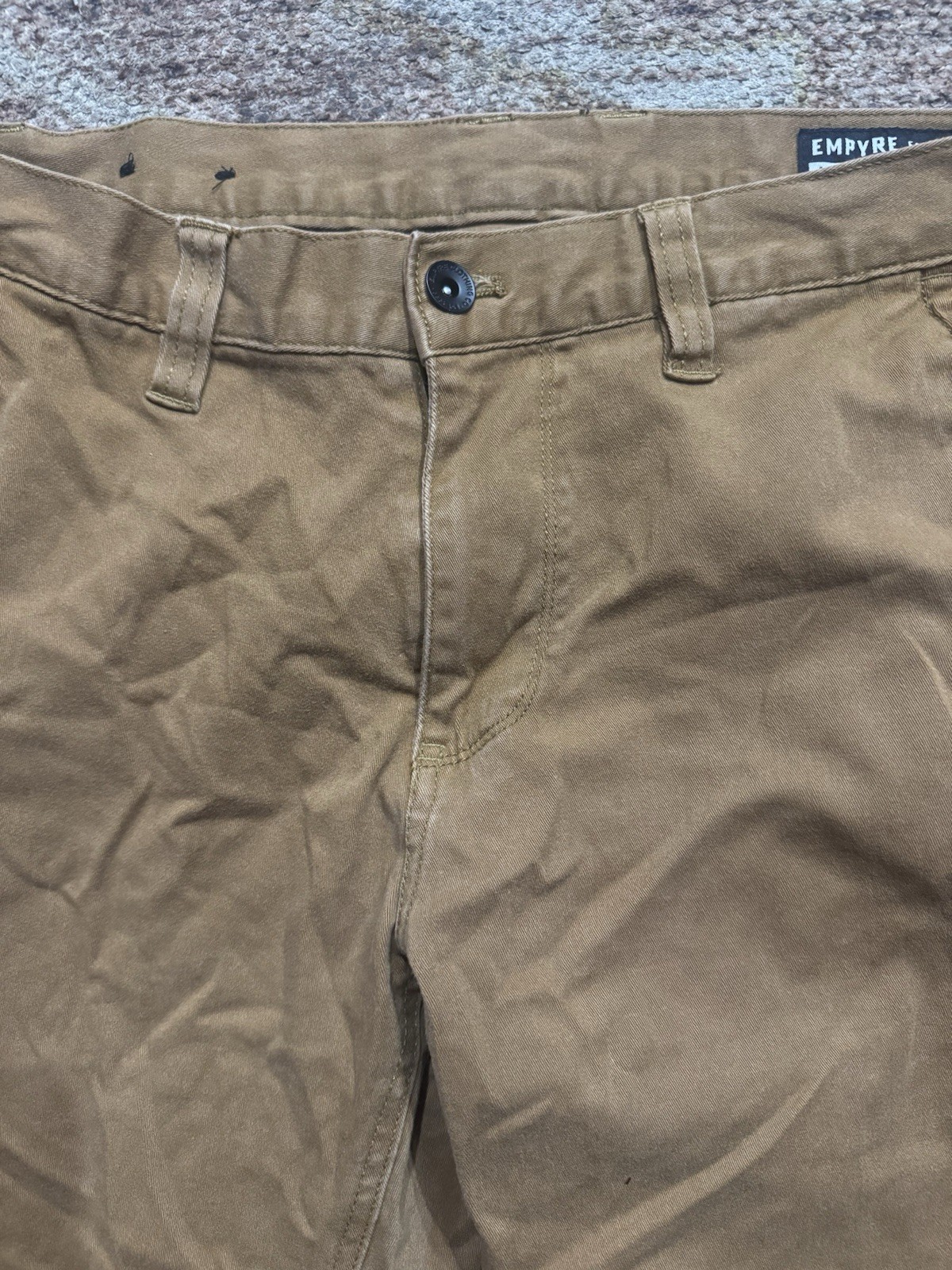 Empyre Men’s Jogger Pants Brown Twill Stretch Slim Tapered Pockets 32