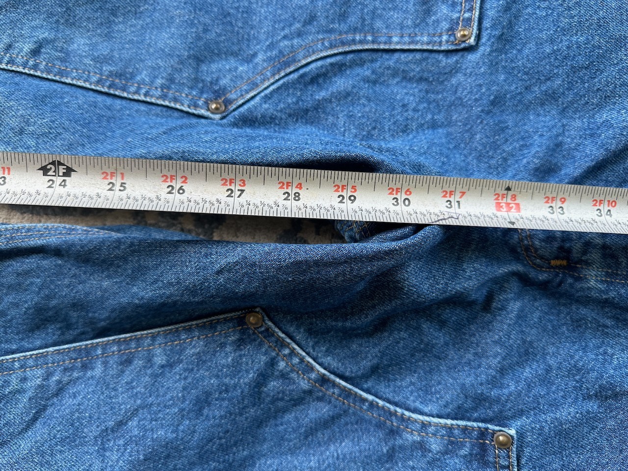 Carhartt B73-DST Double Knee Denim Jeans 34×30 Men’s Loose Fit Carpenter Pants