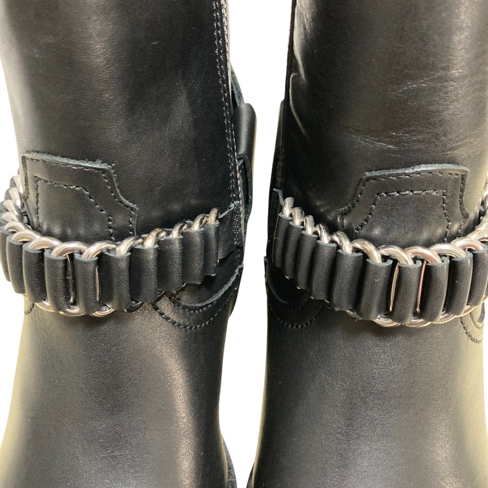 All Saints Leather Ring Boots, Size 37, Approx. 9.3 inches, Black Women USED