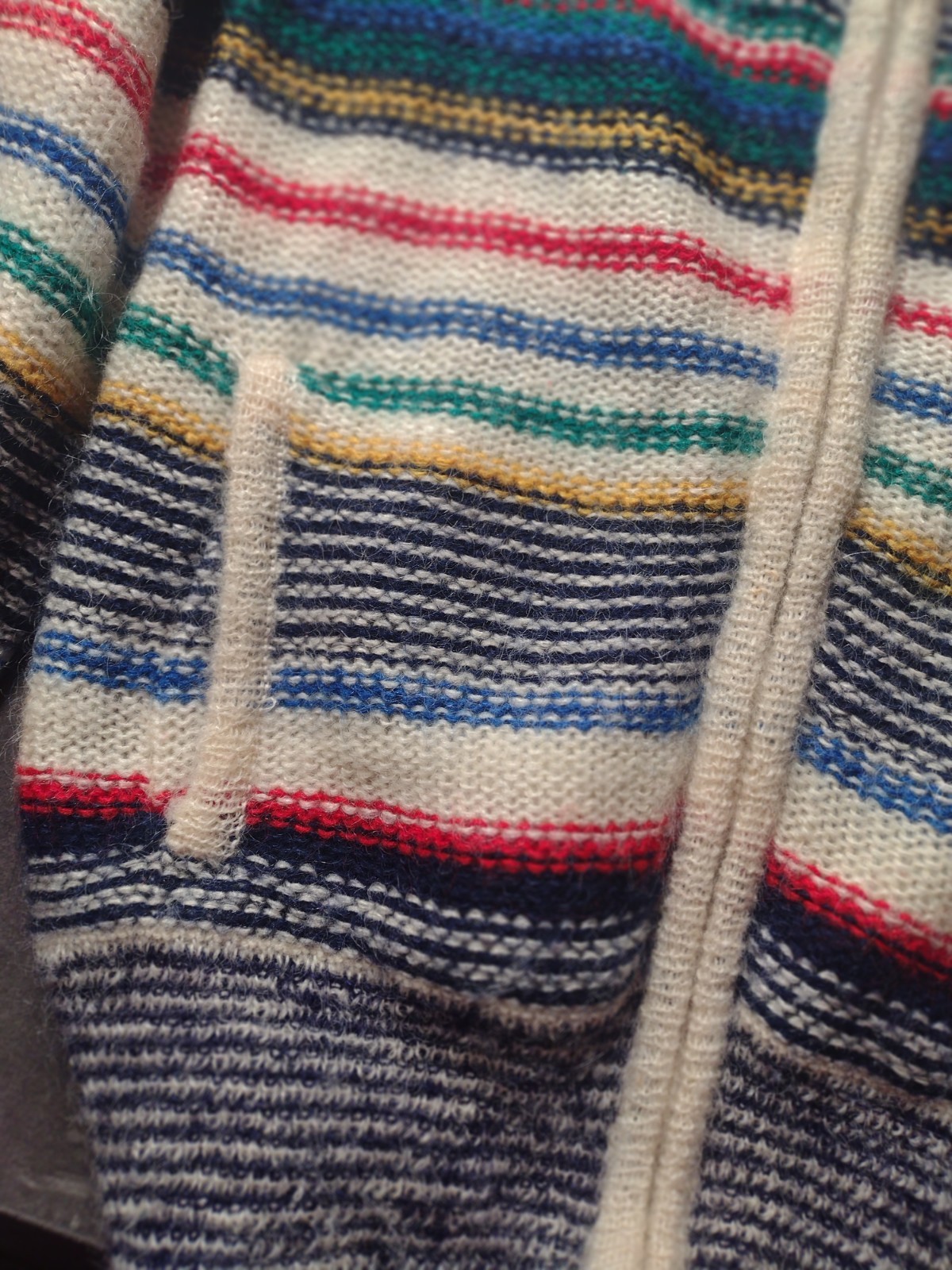 Vtg renee tener for Outlander Med Multicolor Striped Hoodie Zip Front Hong Kong