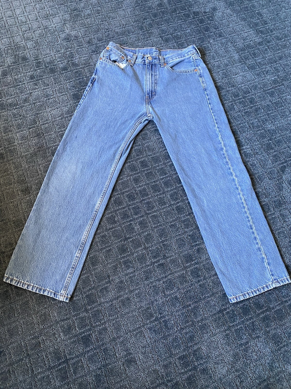 Levi’s Men’s Blue Denim Jeans Straight Regular Fit Mid Rise 5-Pocket