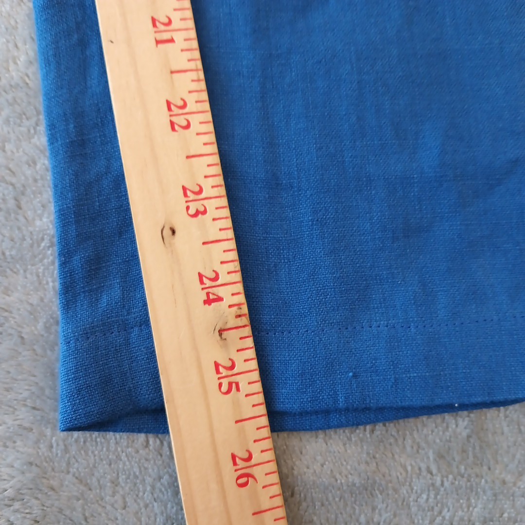 Wrap London Ankle Pants Womens Size 12 Blue Wide Leg Linen Pull On Pockets