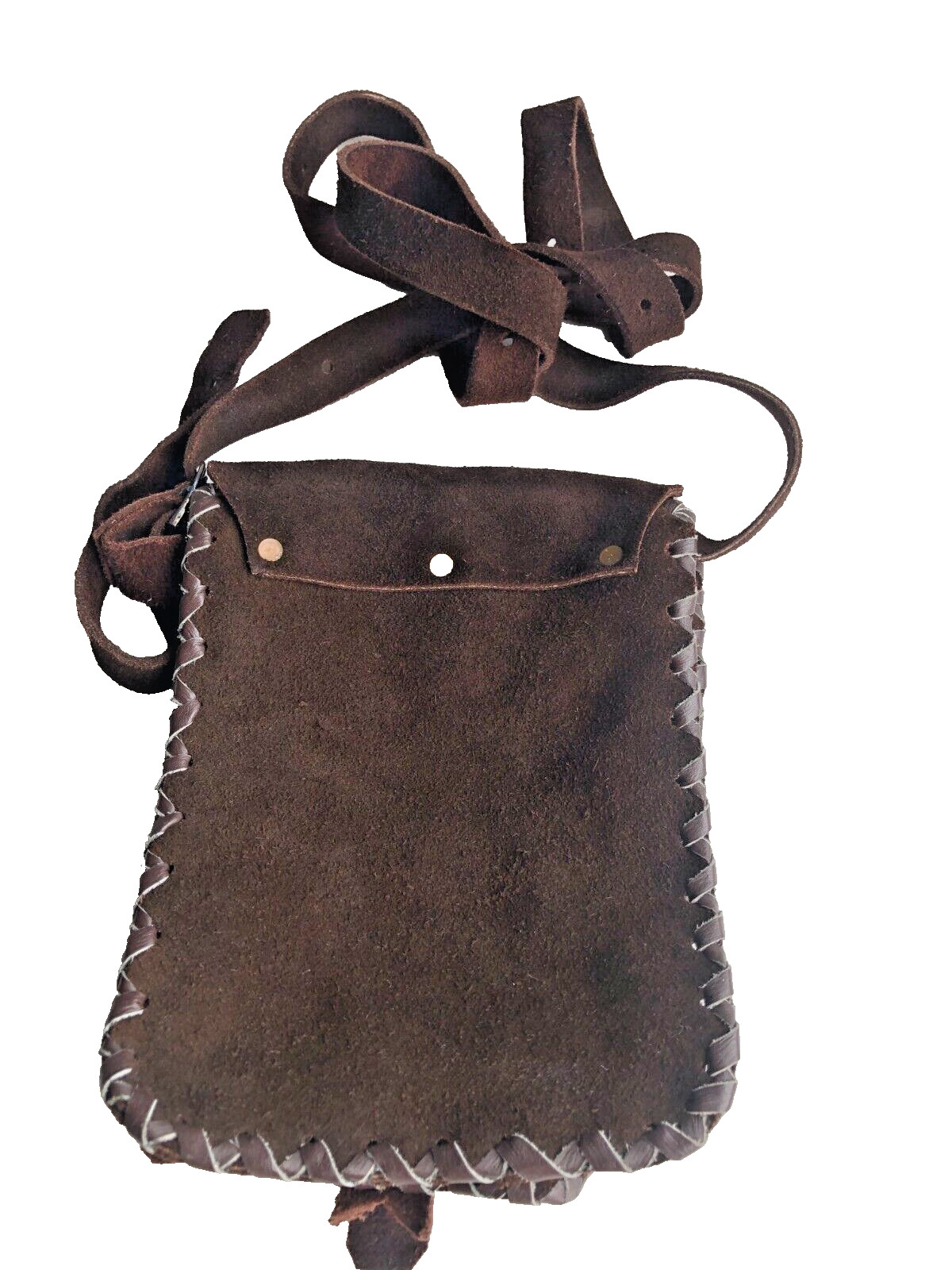 Bag Hand Made Ethnic Indio Hippie Suede Brown Ecuador