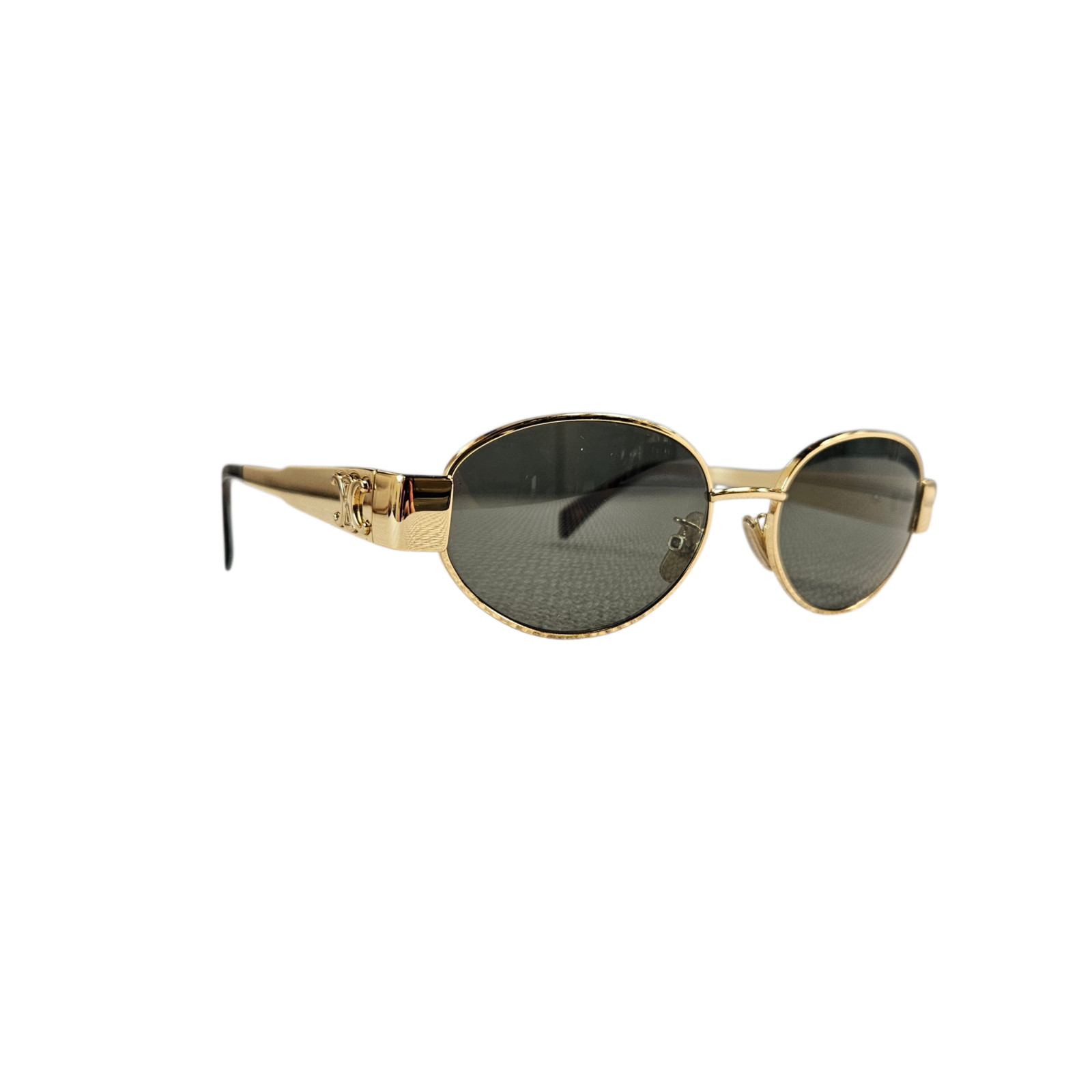 Celine Triomphe Gold Oval Frame Sunglasses