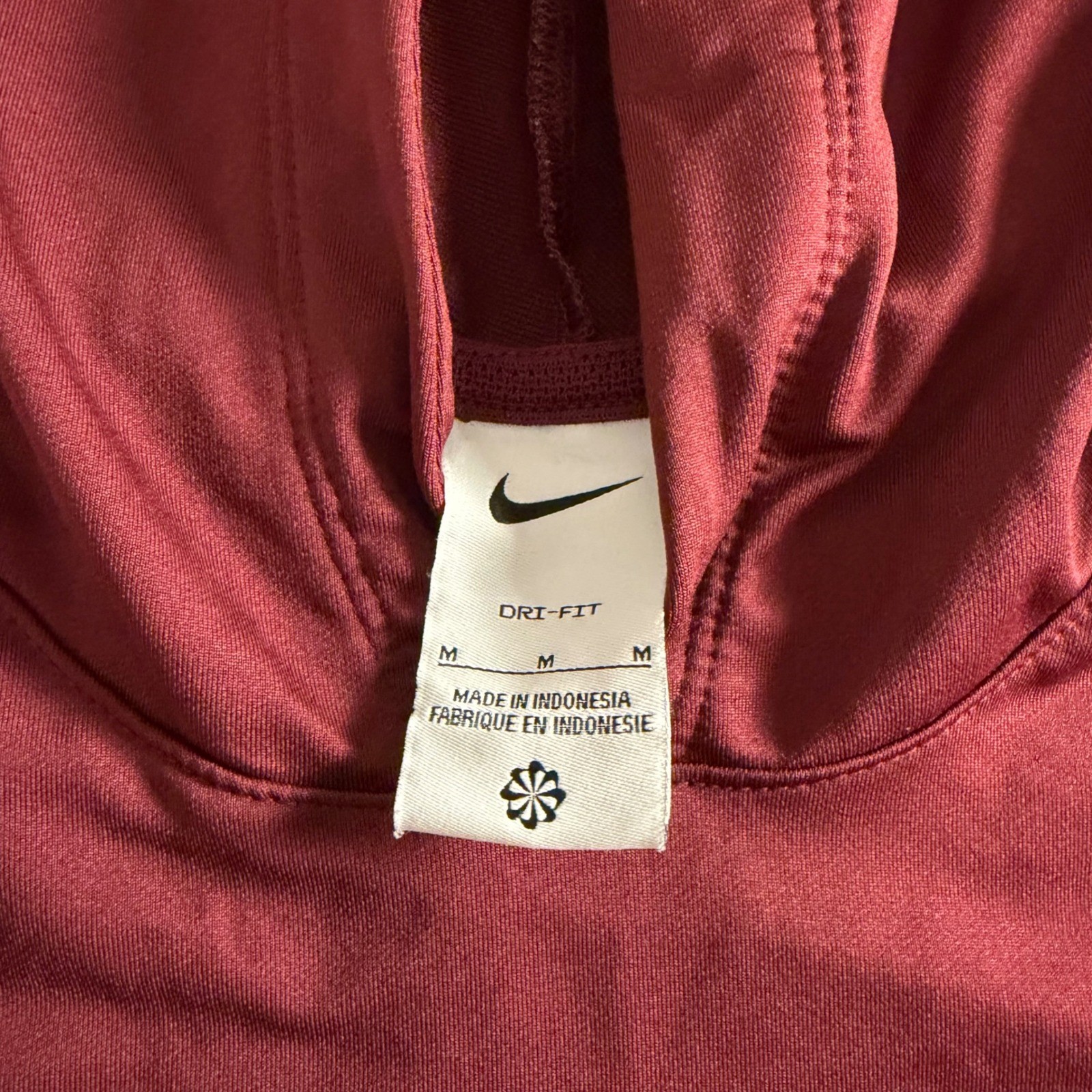 Nike Virginia Tech Hokies Dri-FIT Hooded Shirt Mens Medium Maroon Long Sleeve