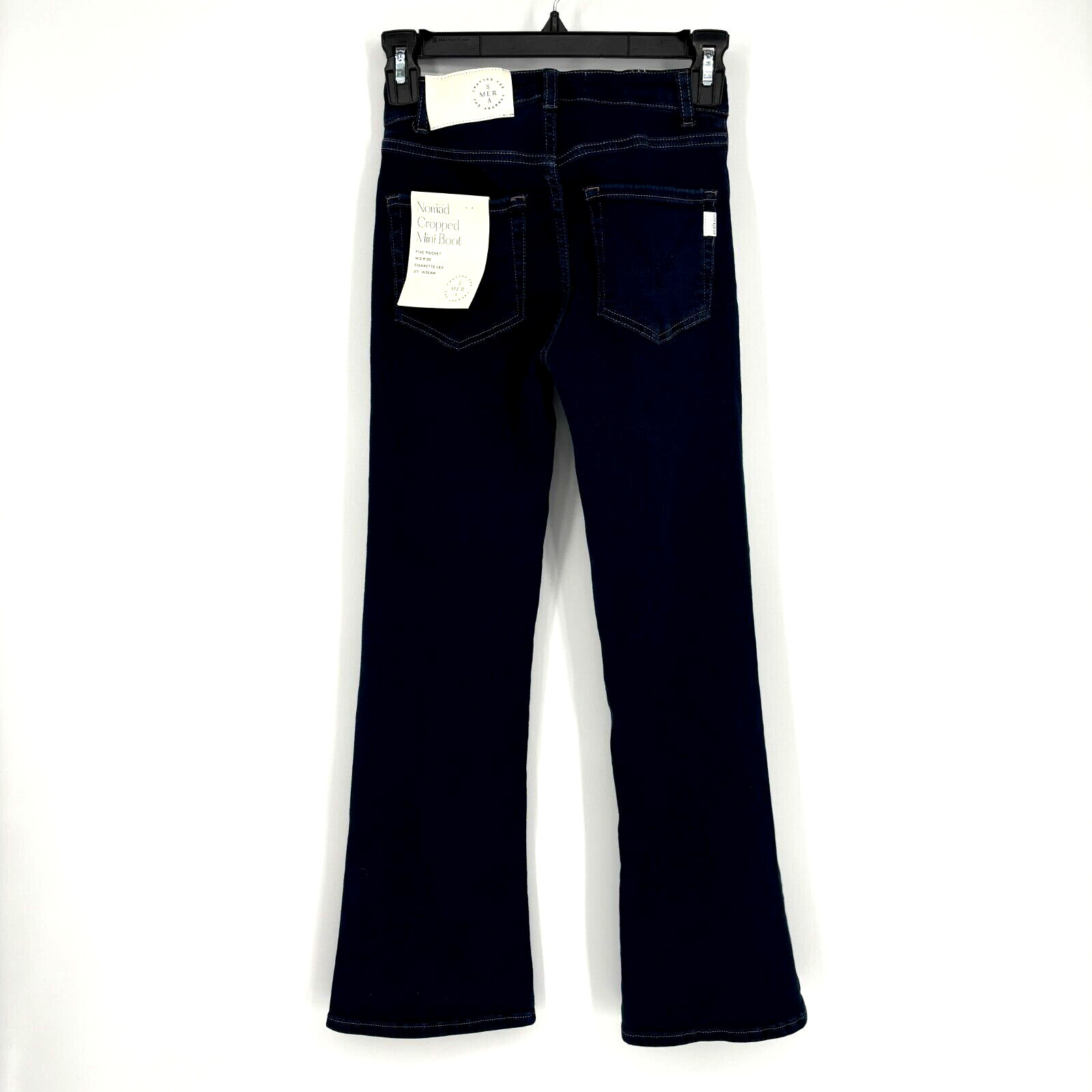 Mersea Voyageur Jean Nomad Cropped Five Pocket Mid-Rise Mini Boot Size 24 NWT