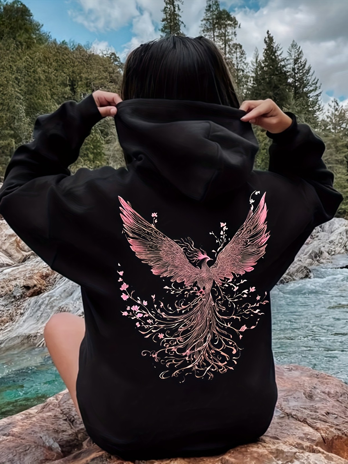 HOT-Phoenix Print Hoodie