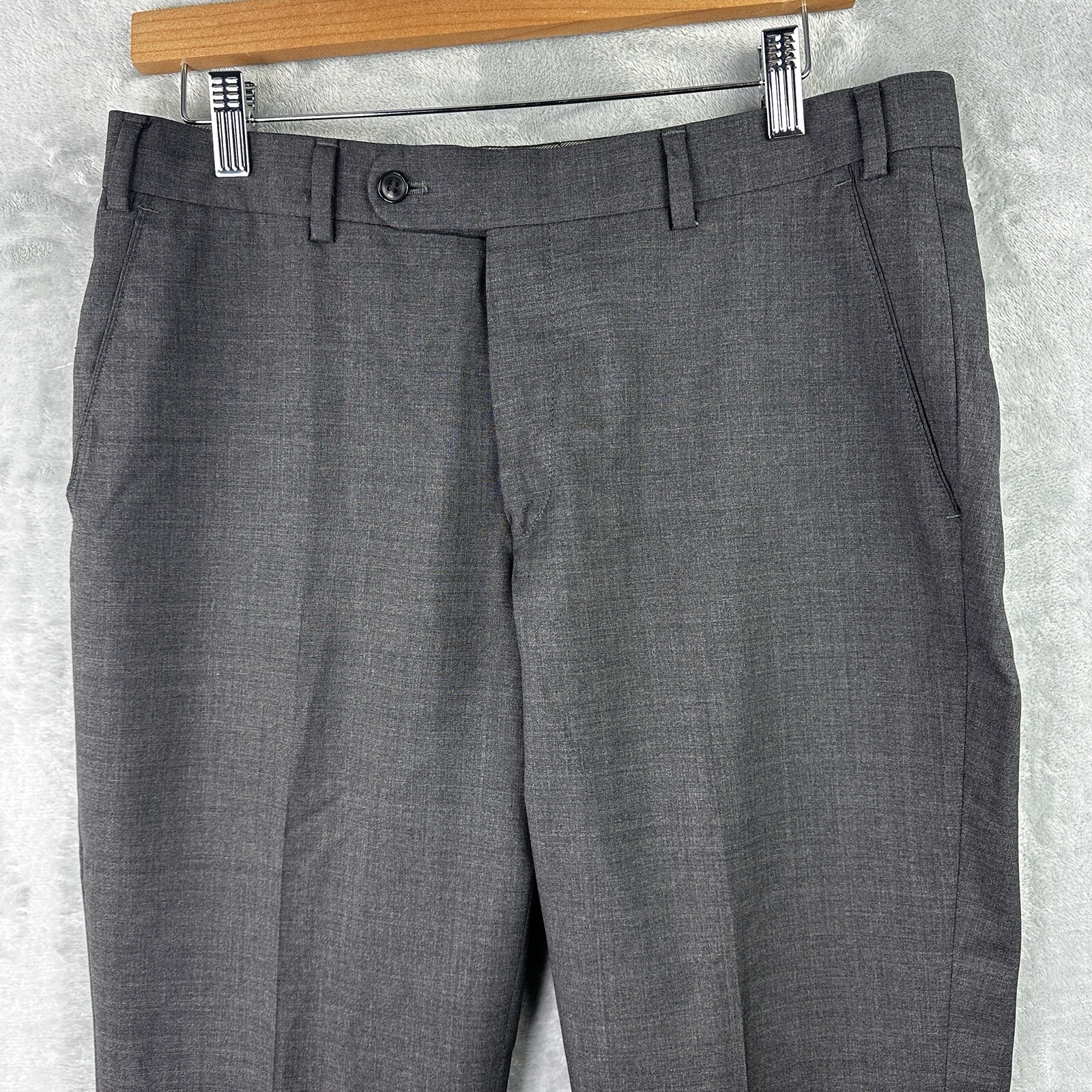hiltl como pants dark gray mens Classic Fit trousers Size 23 (32×28)