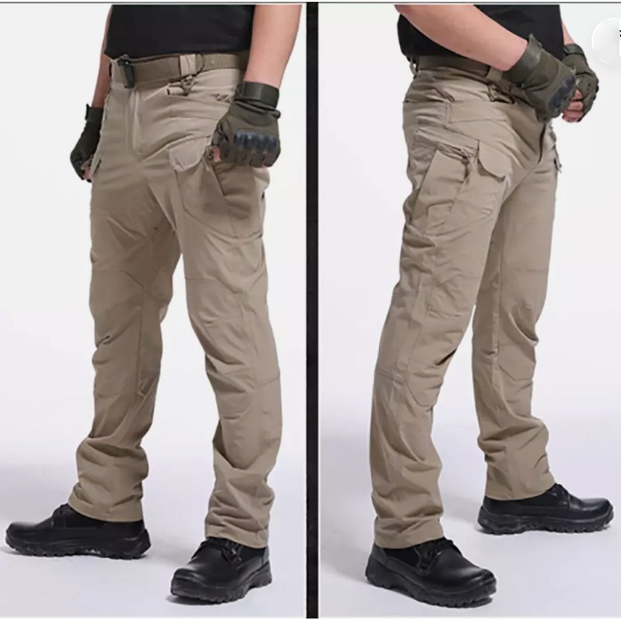 Men Tactical Cargo Pants Soldier Straight-fit Work Combat Trousers Outdoor Pants