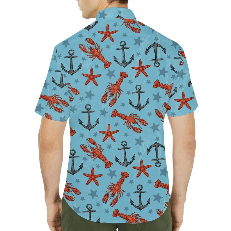Nautical Lobster Hawaiian Shirt Men