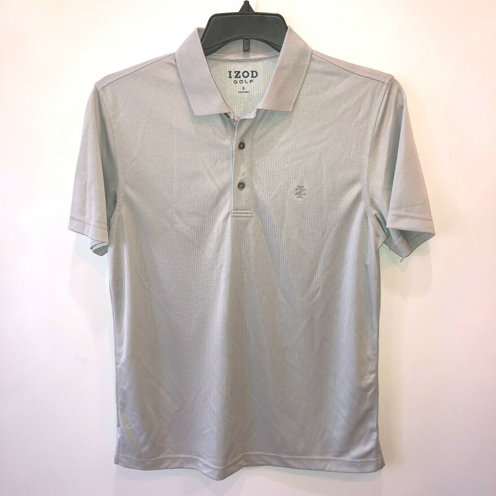 Izod Golf Mens Size Small Gray Short Sleeve Polo Shirt Collared Golfing Top S