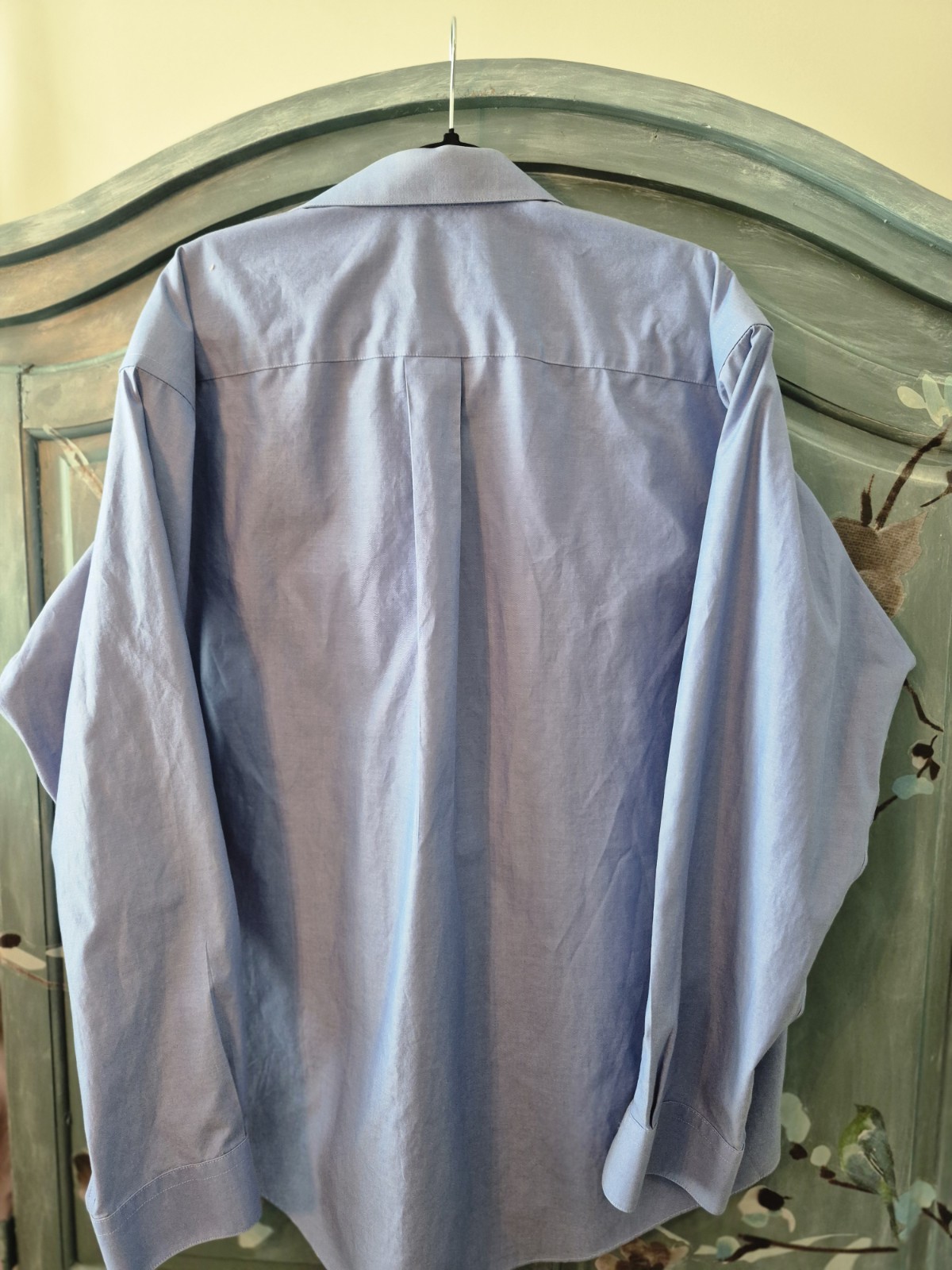 Roberto Villini Non-Iron Travel Collection Blue Solid Dress Shirt 17.5 36/37