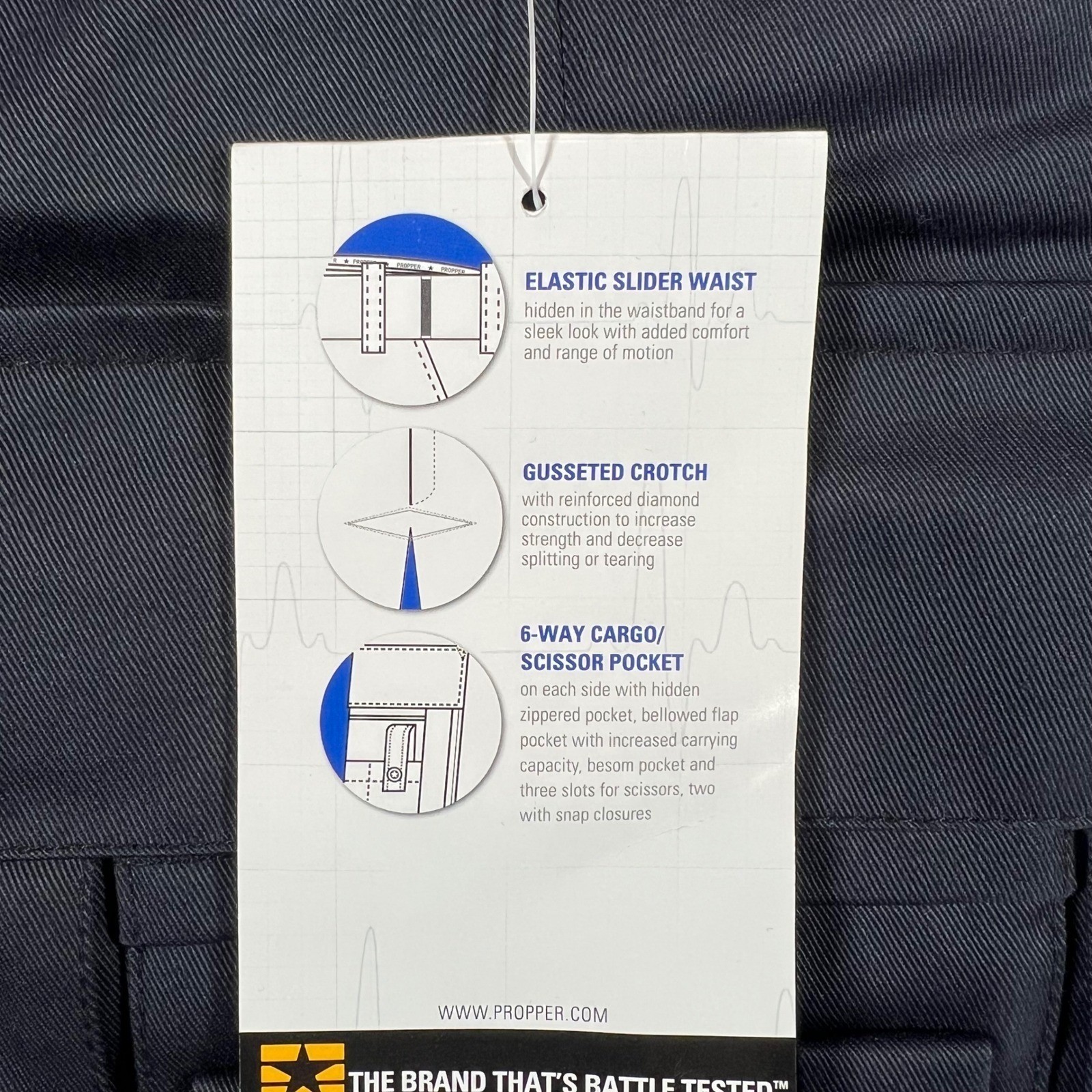 NWT Propper Critical Edge Mens EMT Pants Navy Tactical Cargo Size 36 Unhemmed