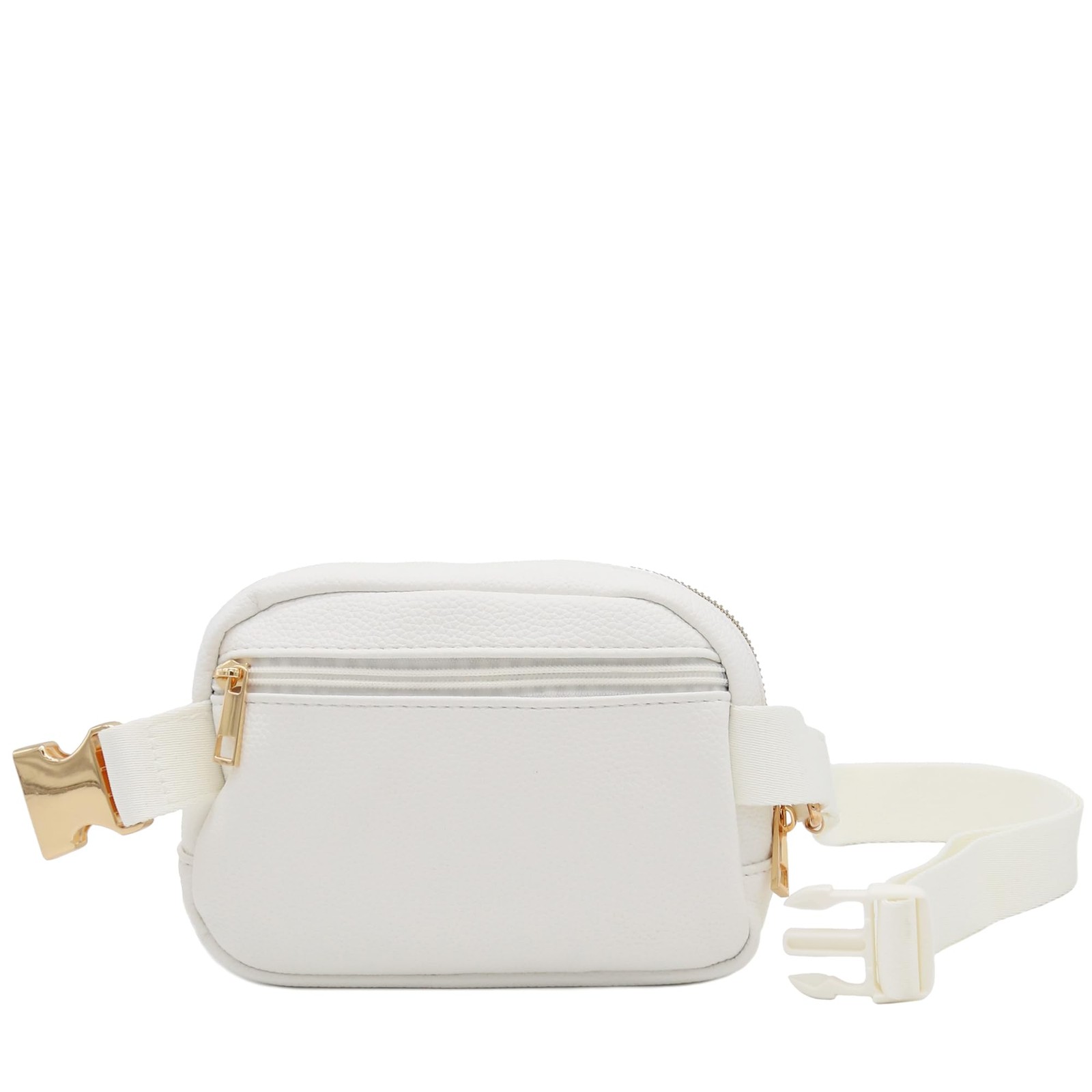 Lightweight Soft PU Pebbled Leather Sling Fanny Pack Belt Bag with Gold Metal…